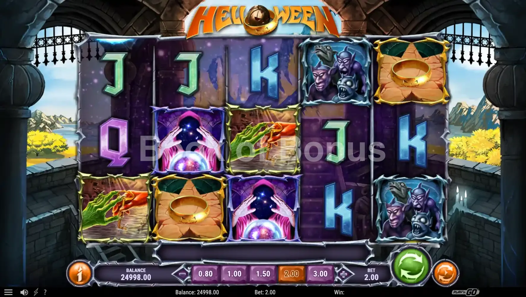 Helloween par Play'n GO - jeu de base et disposition des rouleaux