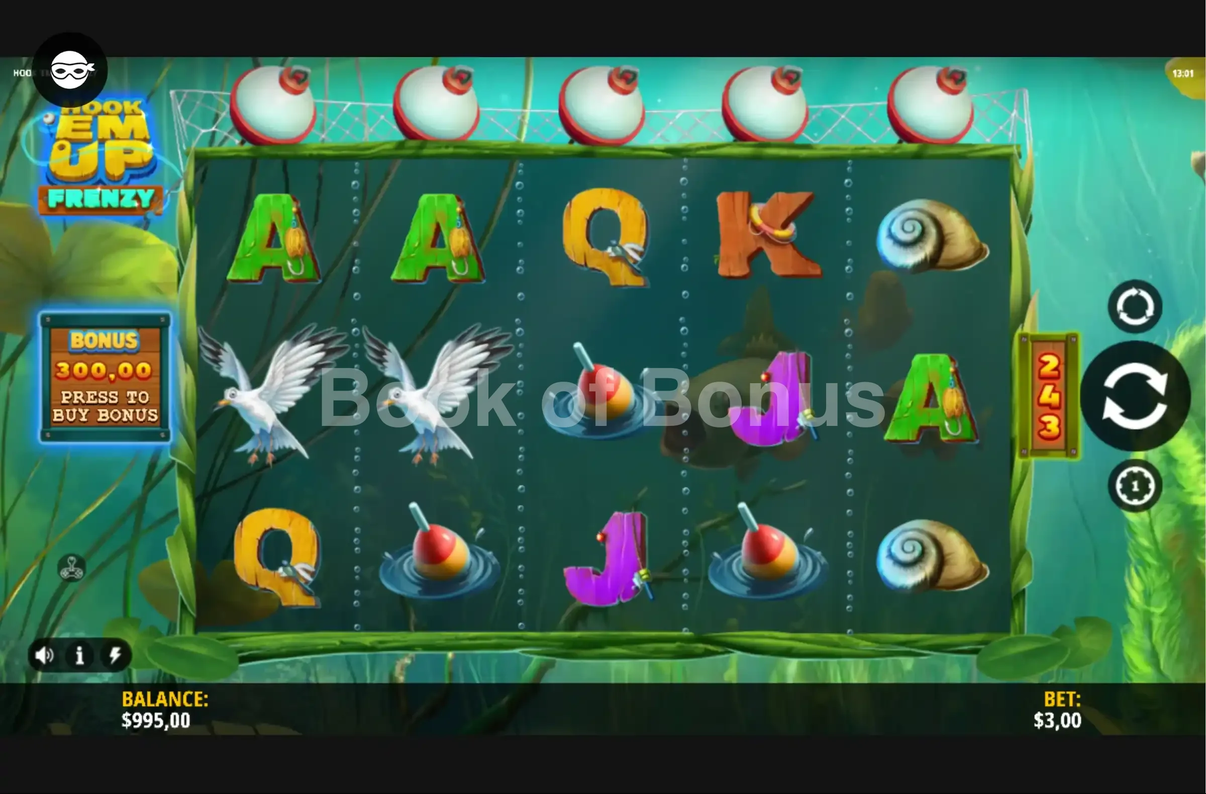Hook ‘Em Up Frenzy par iSoftBet - jeu de base et disposition des rouleaux