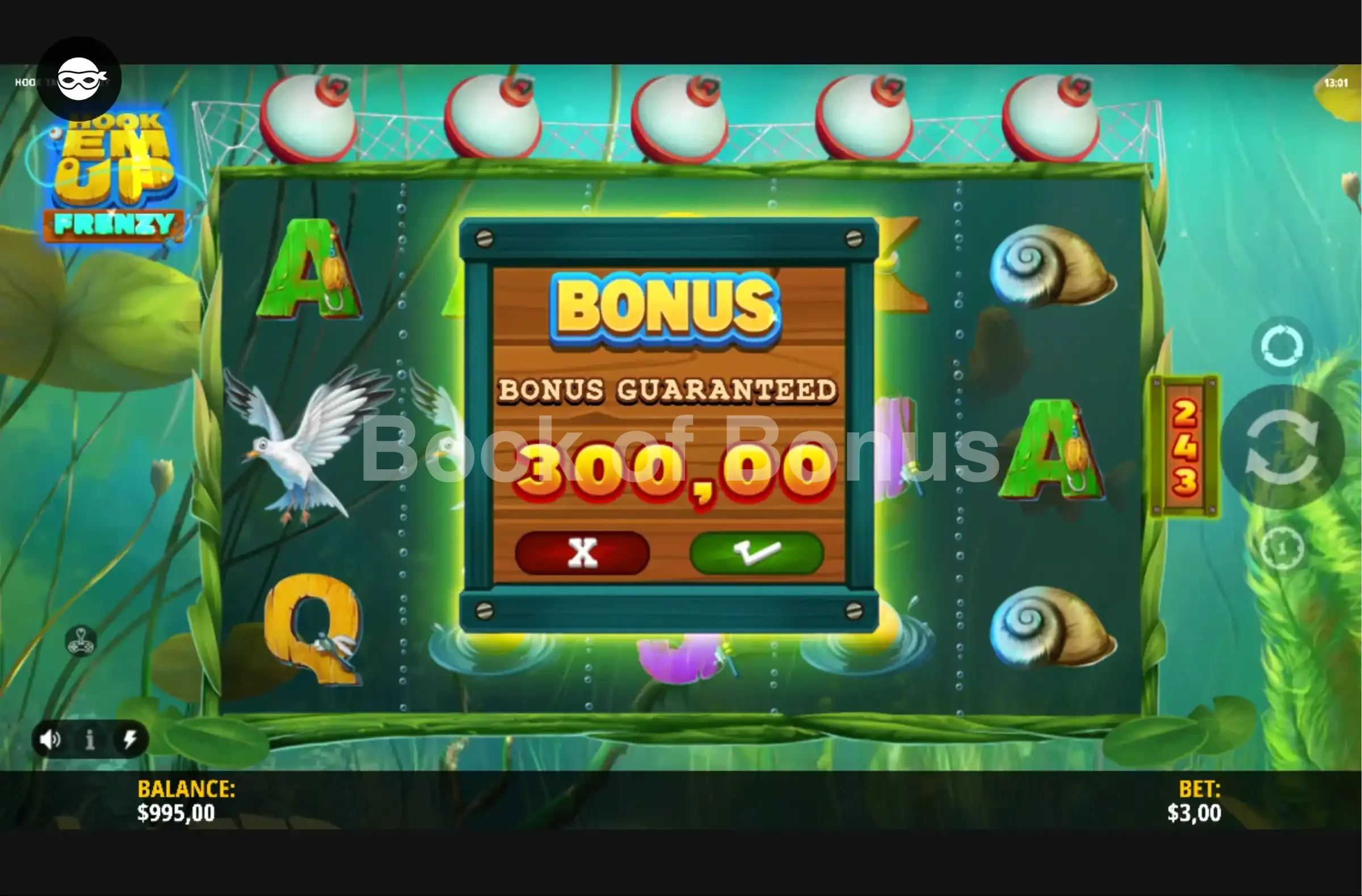 Hook ‘Em Up Frenzy par iSoftBet - menu d'achat de bonus et options