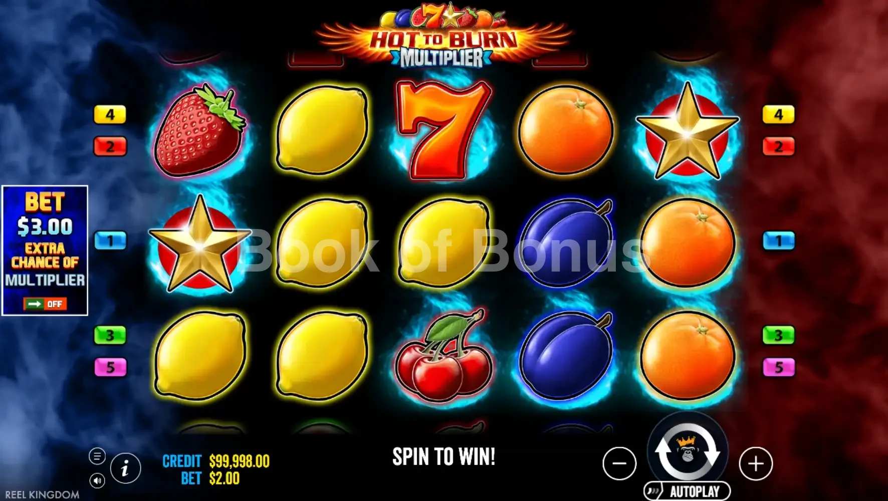 Jeu de base Hot to Burn Multiplier