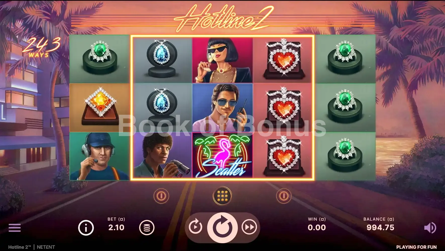 Hotline 2 par NetEnt - base game 2