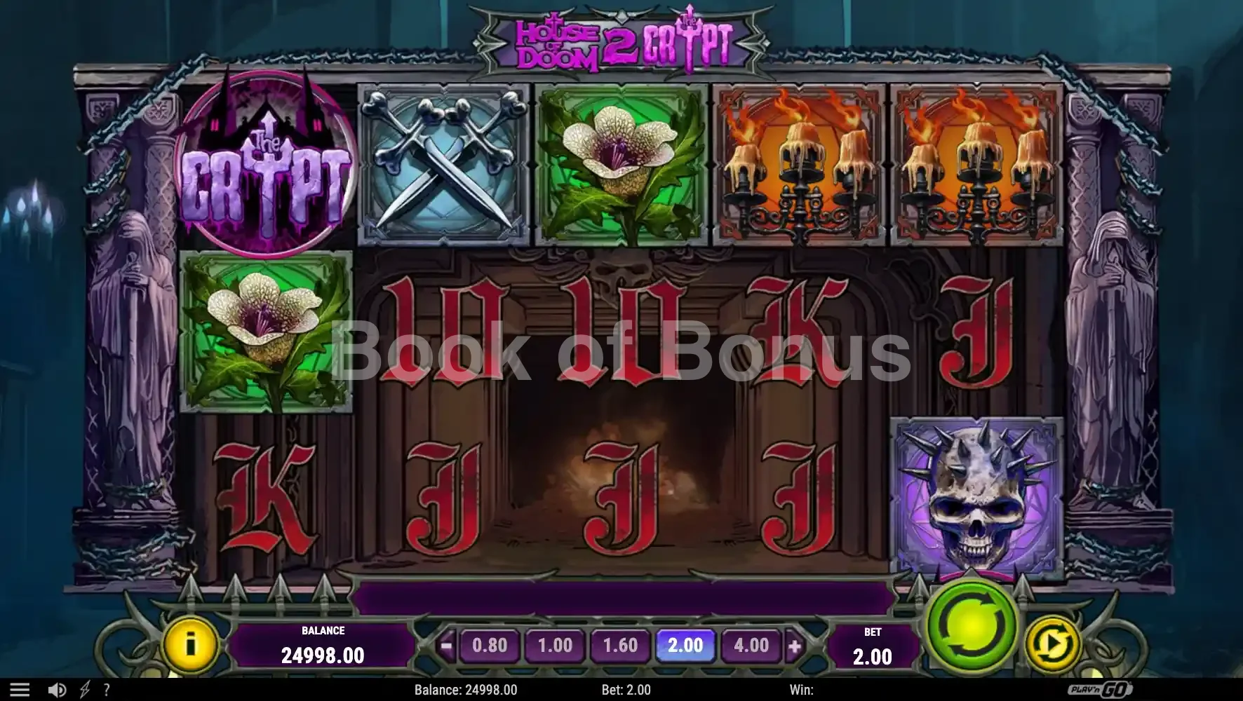 House of Doom 2 The Crypt par Play'n GO - jeu de base et disposition des rouleaux