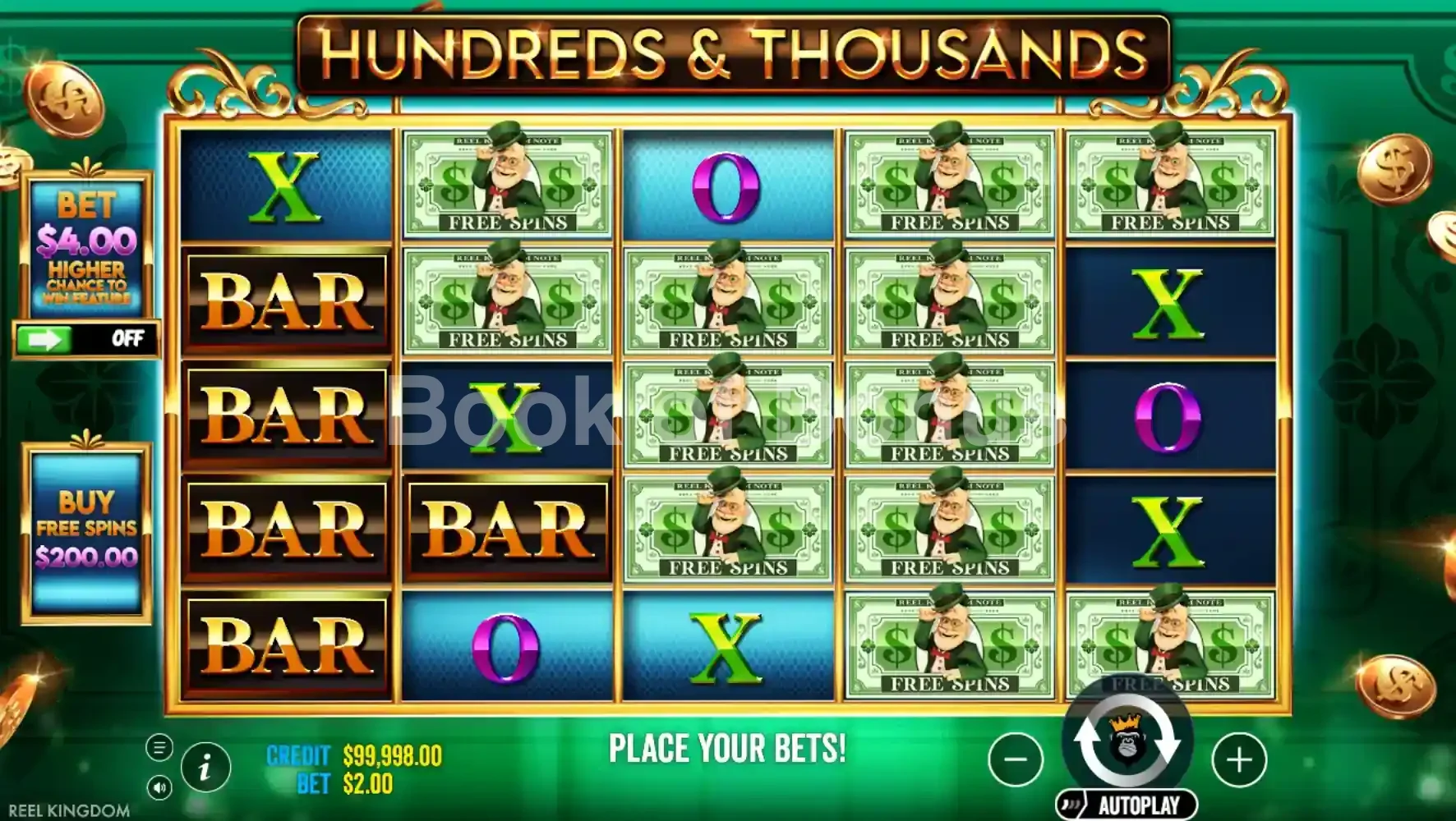 Hundreds and Thousands par Reel Kingdom - jeu de base et disposition des rouleaux