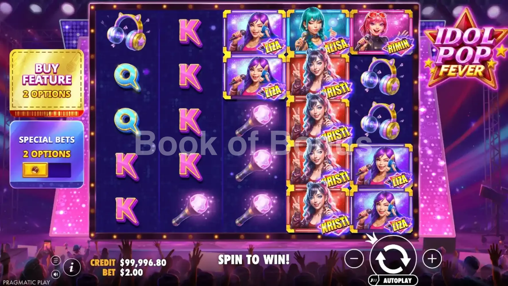 Idol Pop Fever par Pragmatic Play - jeu de base et disposition des rouleaux