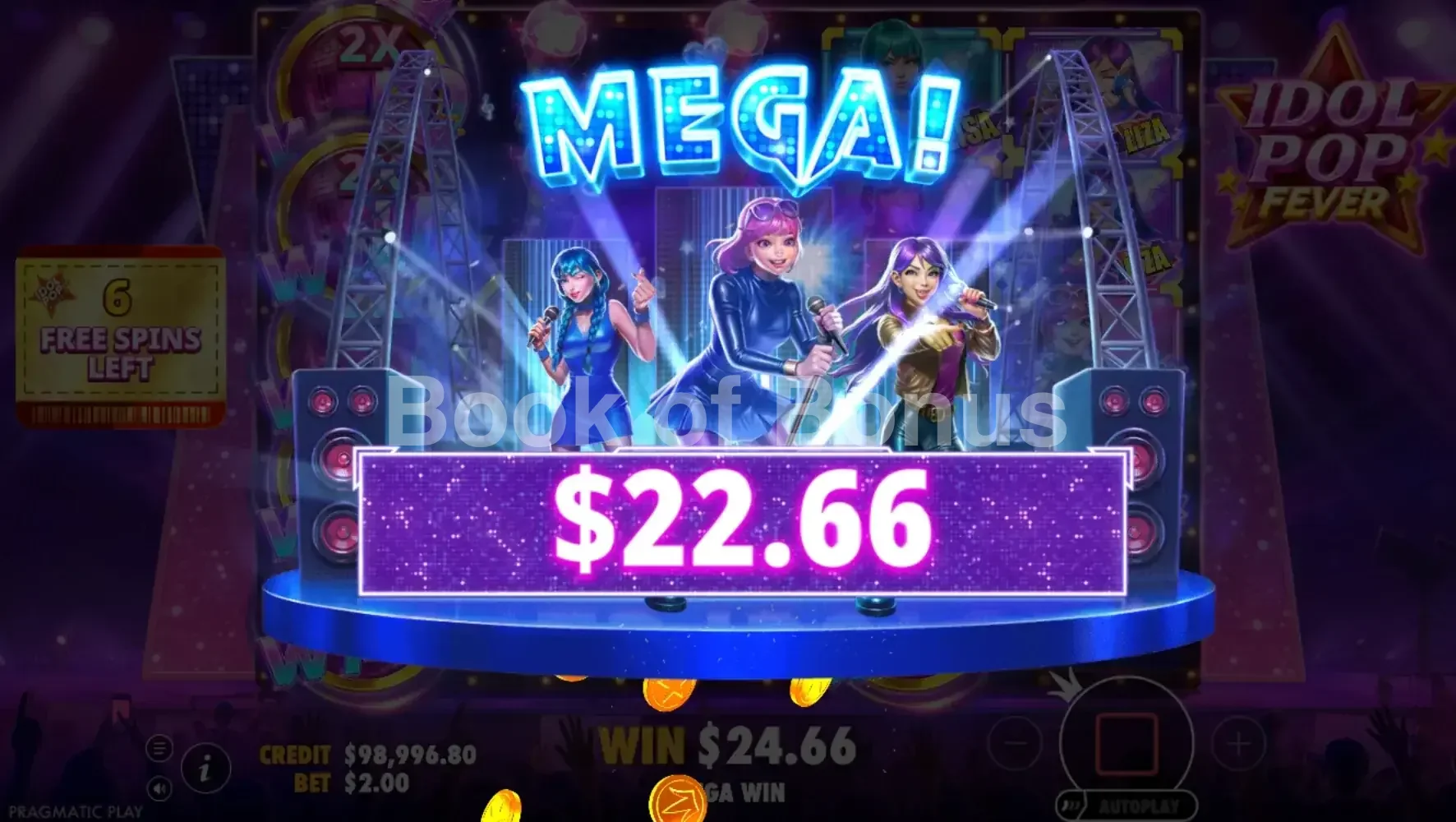 Idol Pop Fever par Pragmatic Play - gros gain