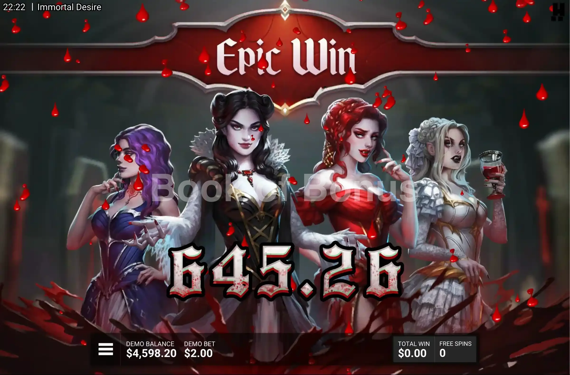 Immortal Desire par Hacksaw Gaming - gros gain