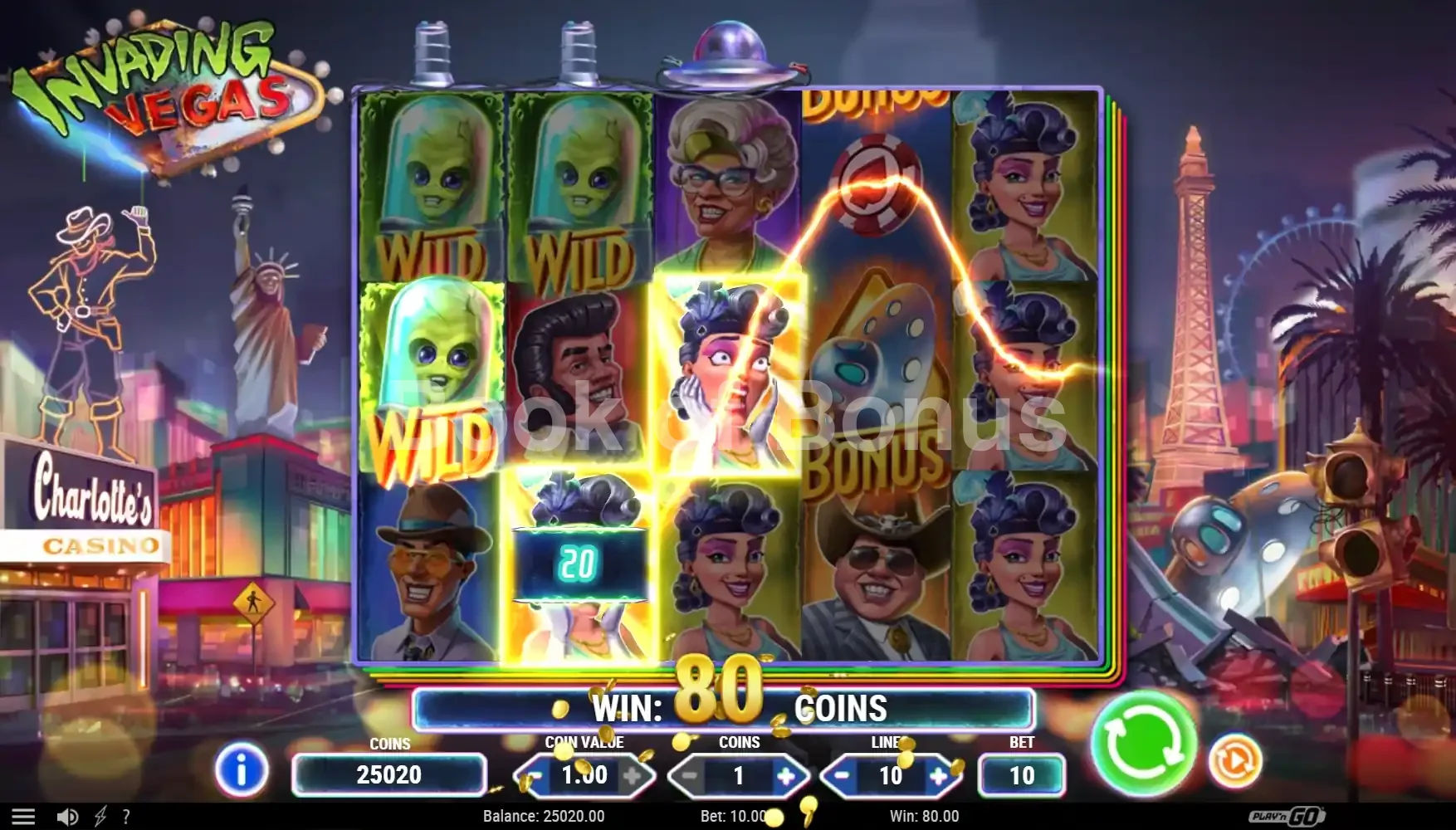 Invading Vegas par Play'n GO - spin result