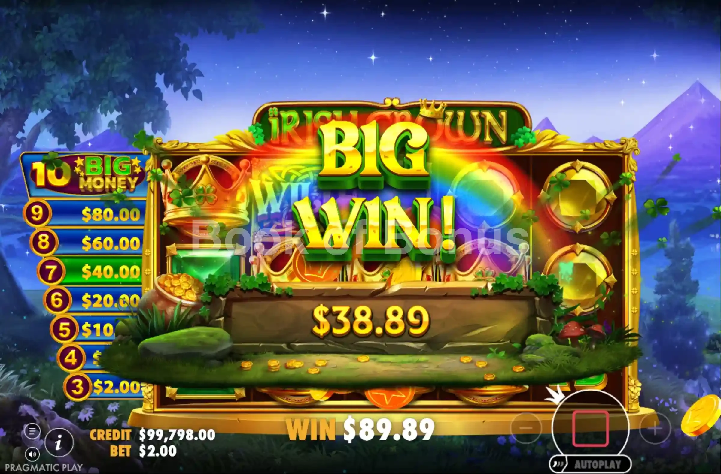 Irish Crown par Pragmatic Play - gros gain
