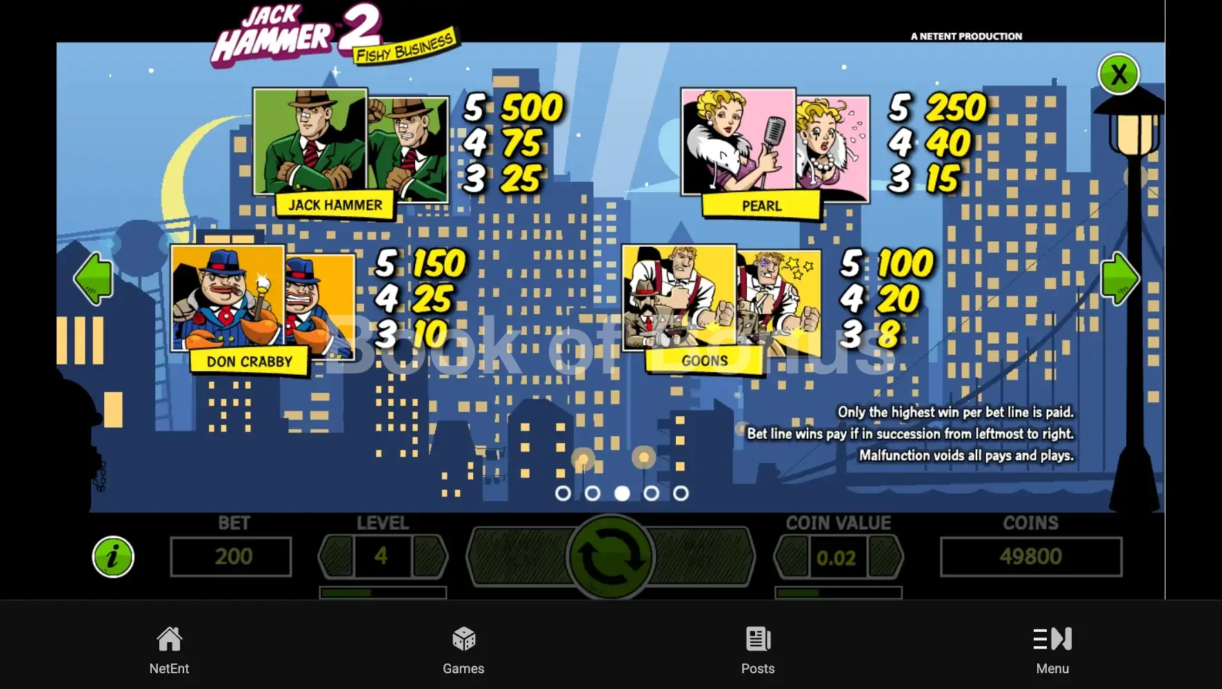 Jack Hammer 2 par NetEnt - table des gains et valeurs des symboles