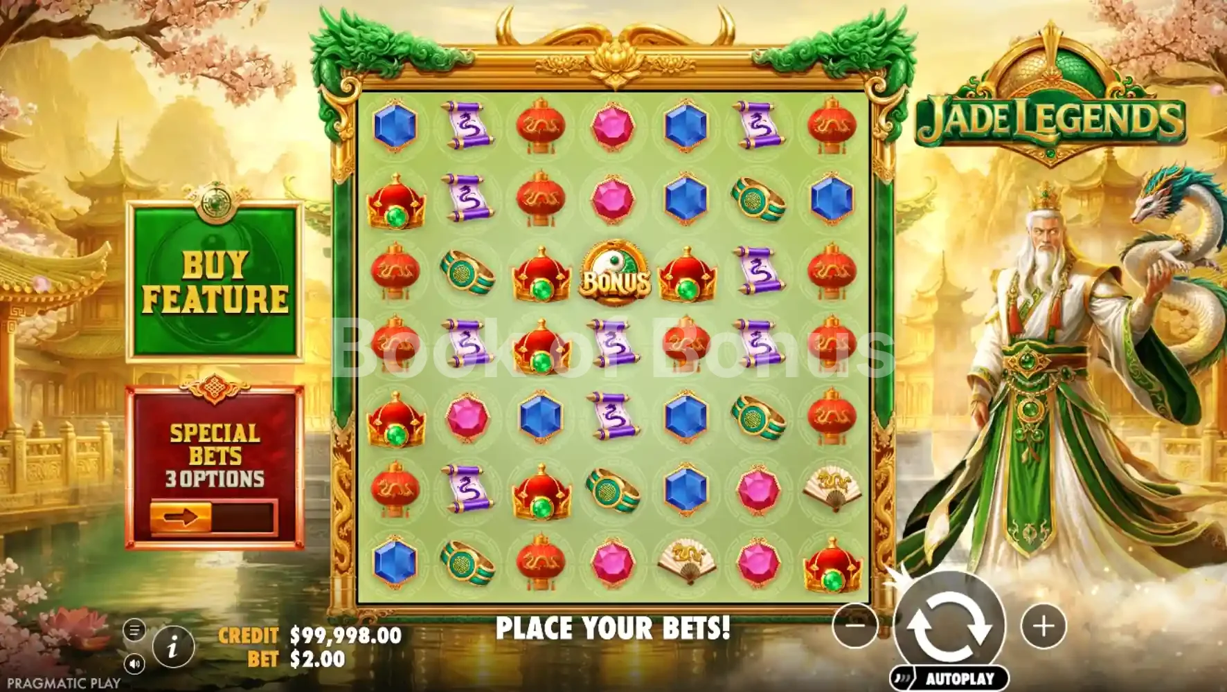 Jade Legends par Pragmatic Play - jeu de base et disposition des rouleaux