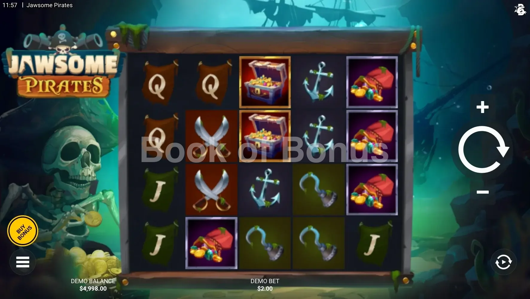 Jawsome Pirates par Hacksaw Gaming - jeu de base et disposition des rouleaux