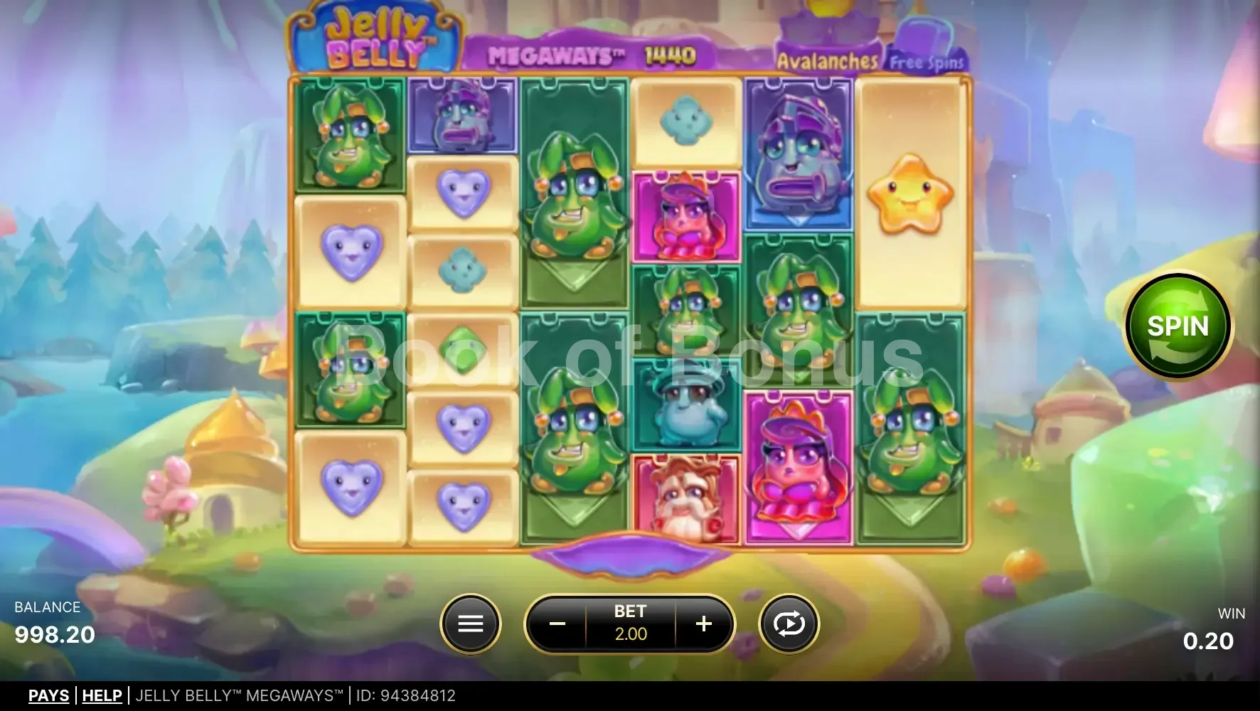 Jeu de base Jelly Belly Megaways