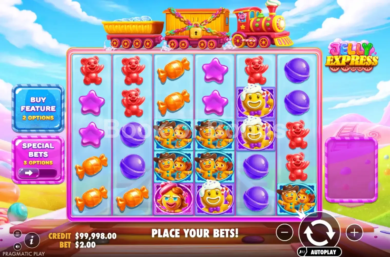 Jelly Express par Pragmatic Play - jeu de base et disposition des rouleaux