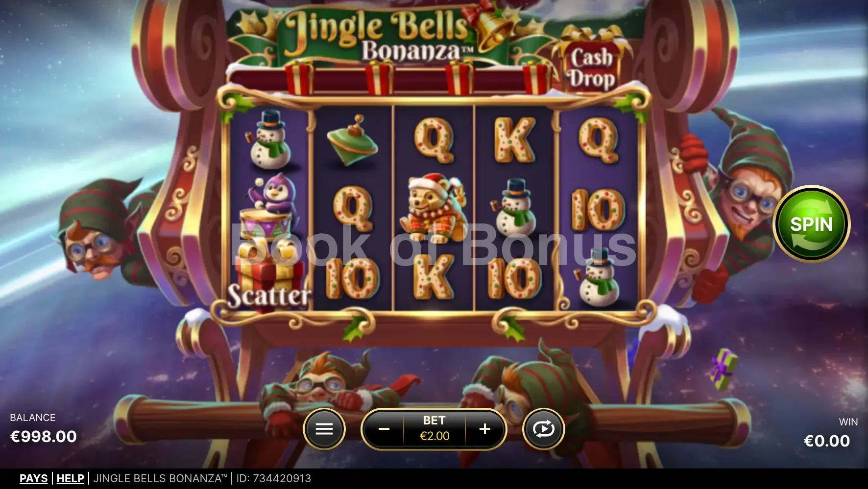 Jingle Bells Bonanza par NetEnt - jeu de base et disposition des rouleaux