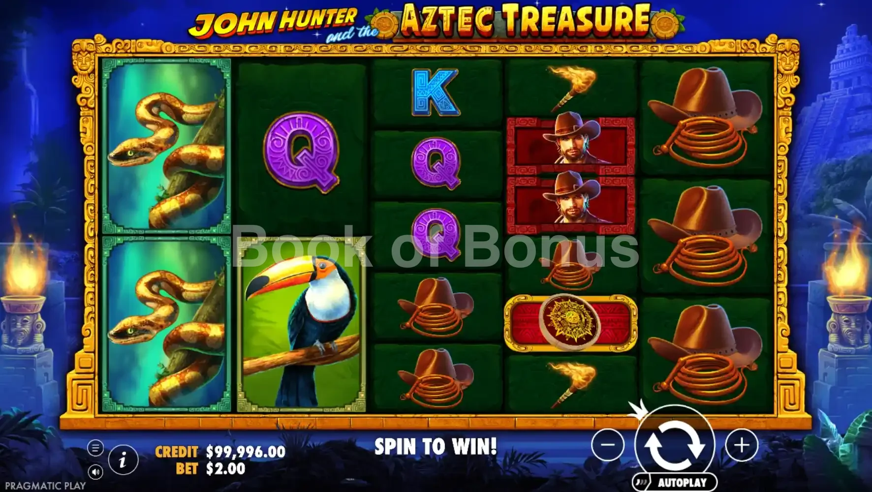 John Hunter and the Aztec Treasure par Pragmatic Play - base game 2