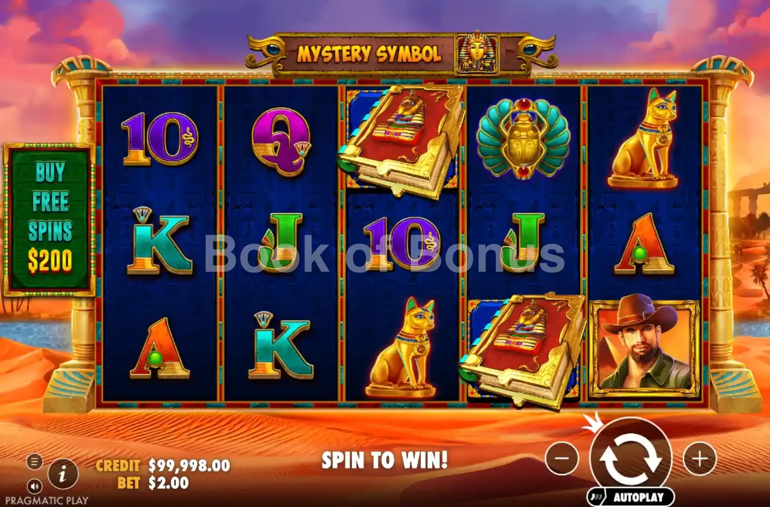 John Hunter and the Book of Tut Respin par Pragmatic Play - jeu de base et disposition des rouleaux