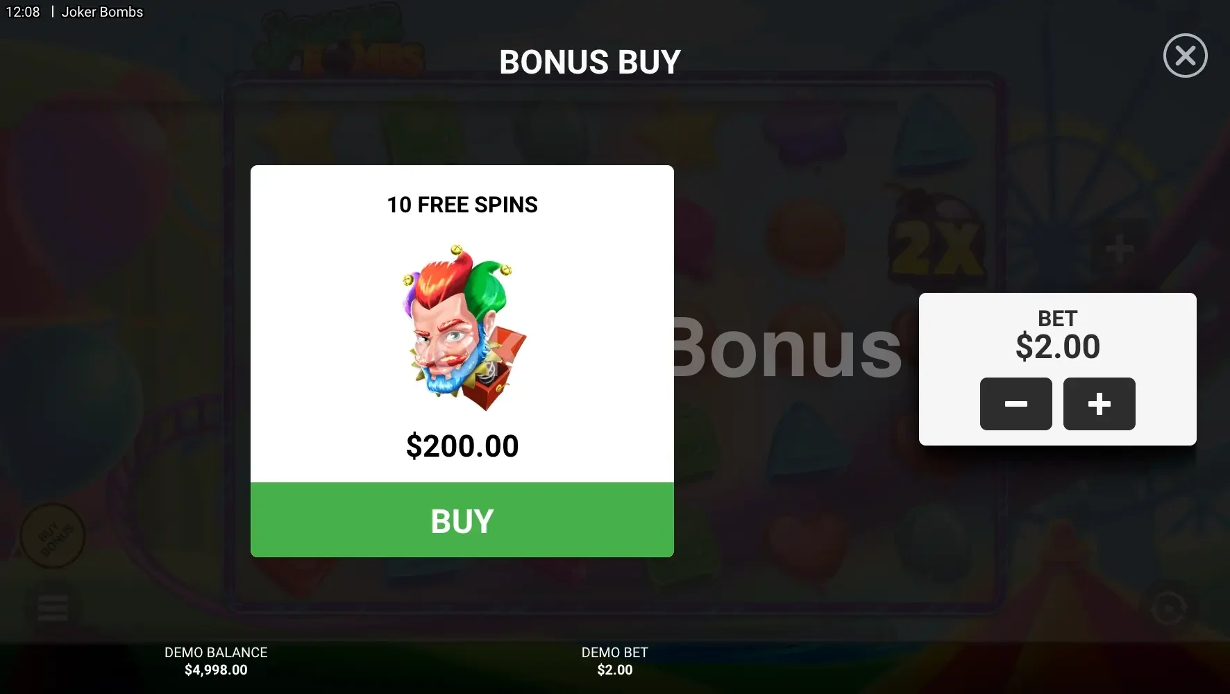 Achat de bonus Joker Bombs