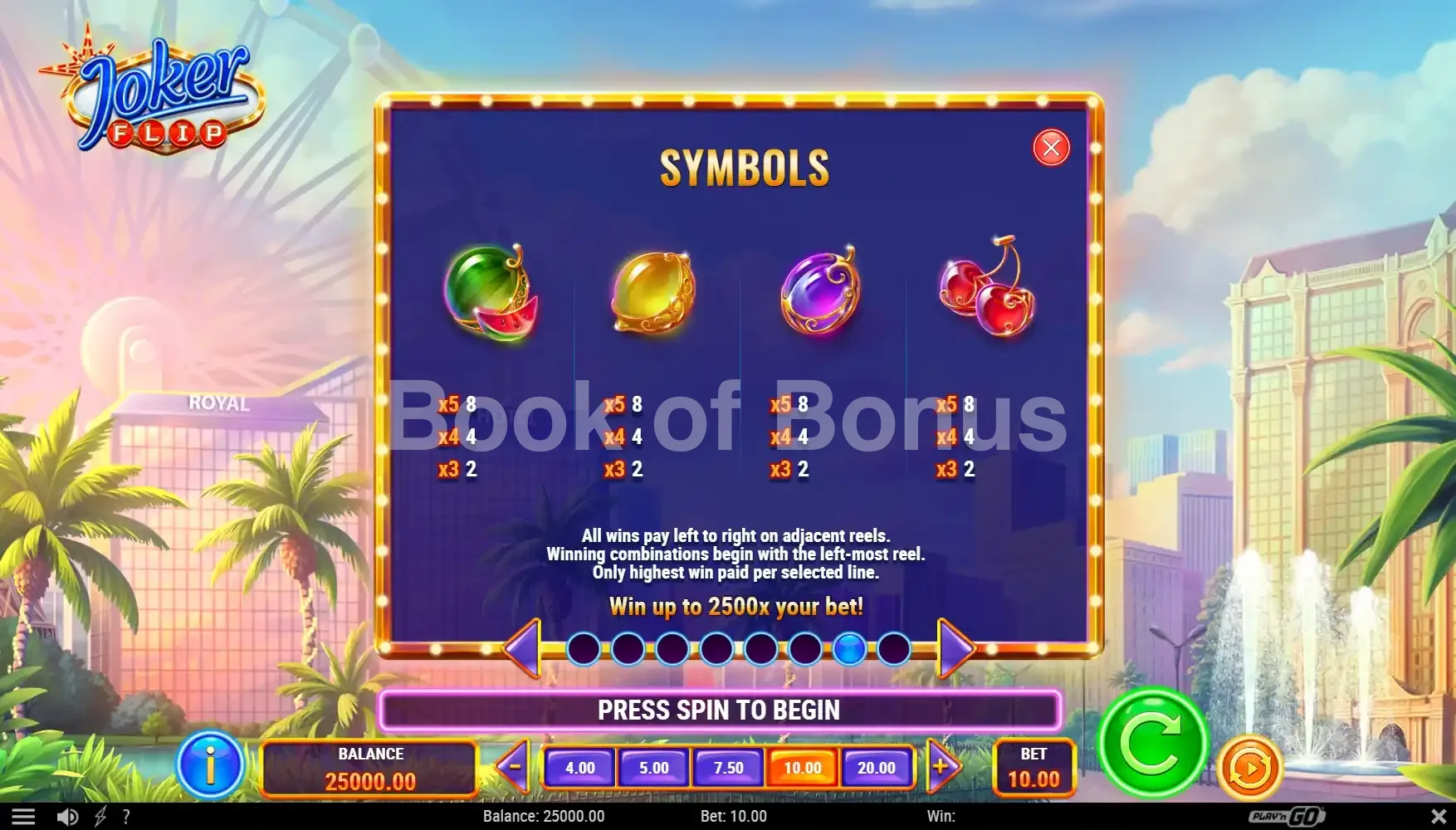 Symboles payants Joker Flip