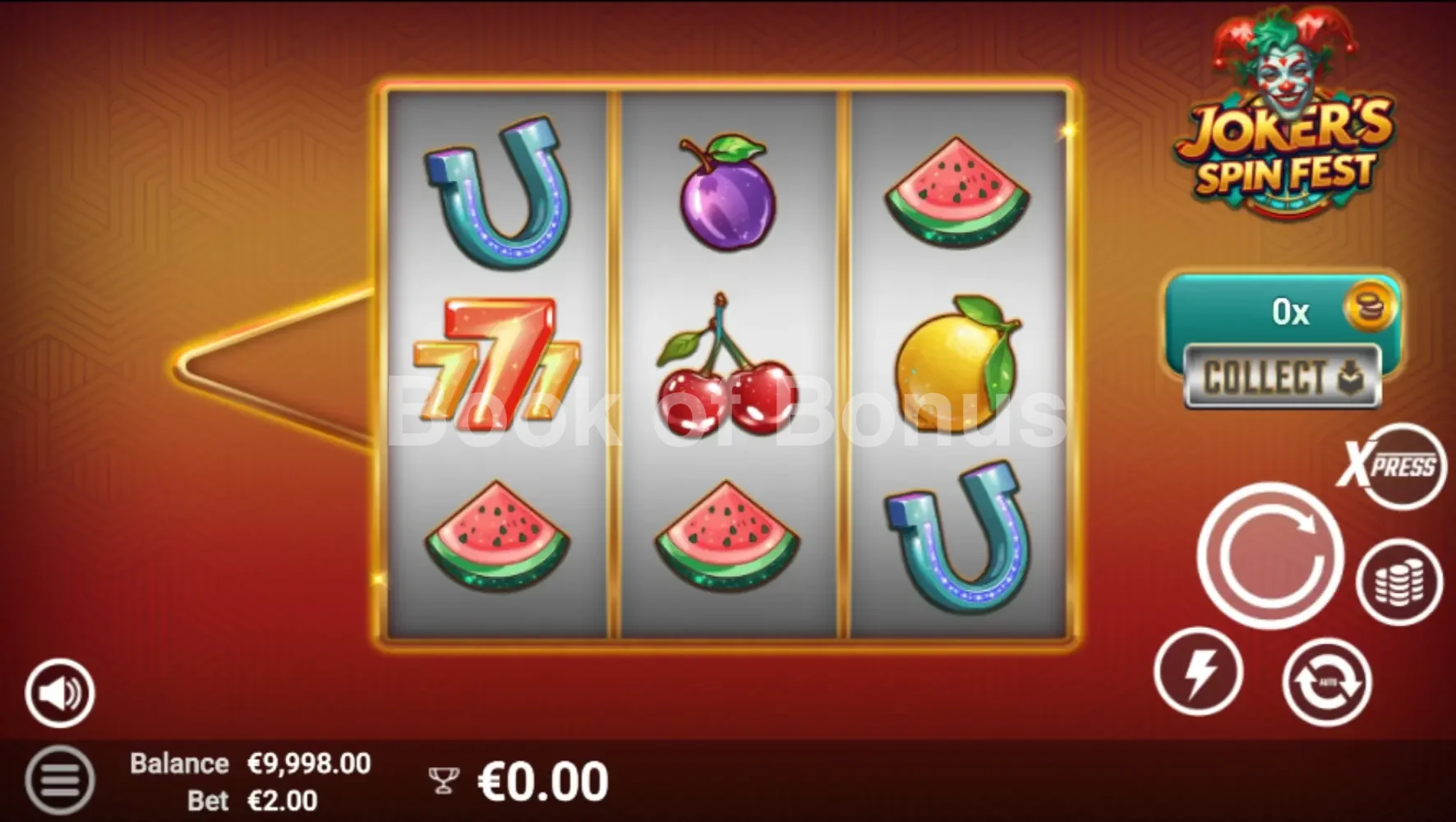 Joker’s Spin Fest par Avatar UX - jeu de base et disposition des rouleaux