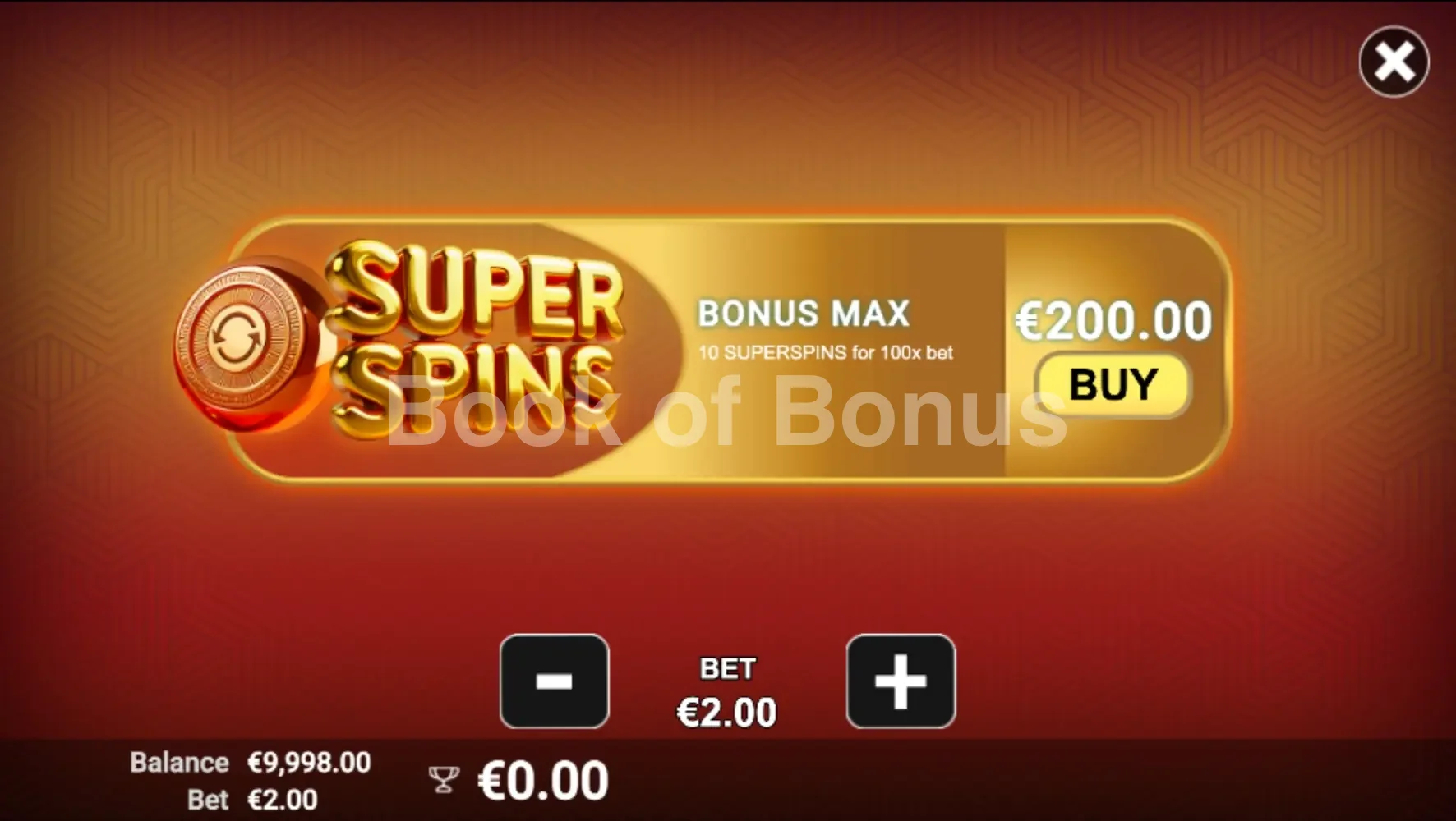 Joker’s Spin Fest par Avatar UX - menu d'achat de bonus et options