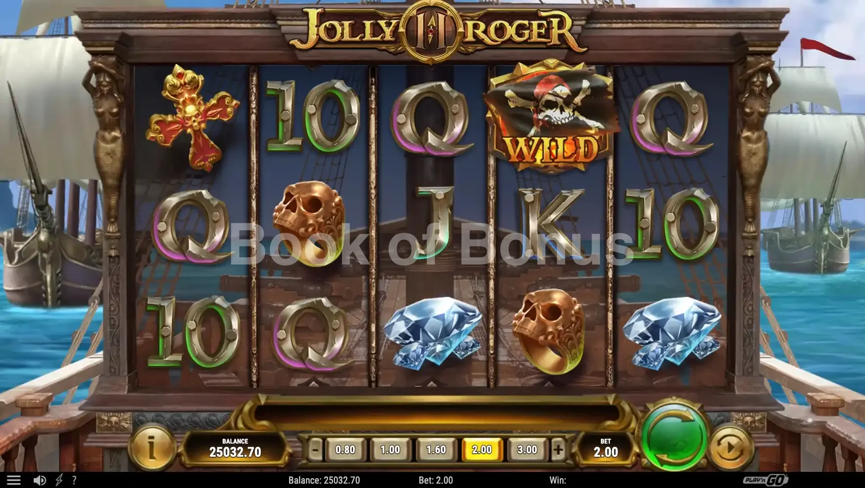 Jolly Roger 2 par Play'n GO - jeu de base et disposition des rouleaux