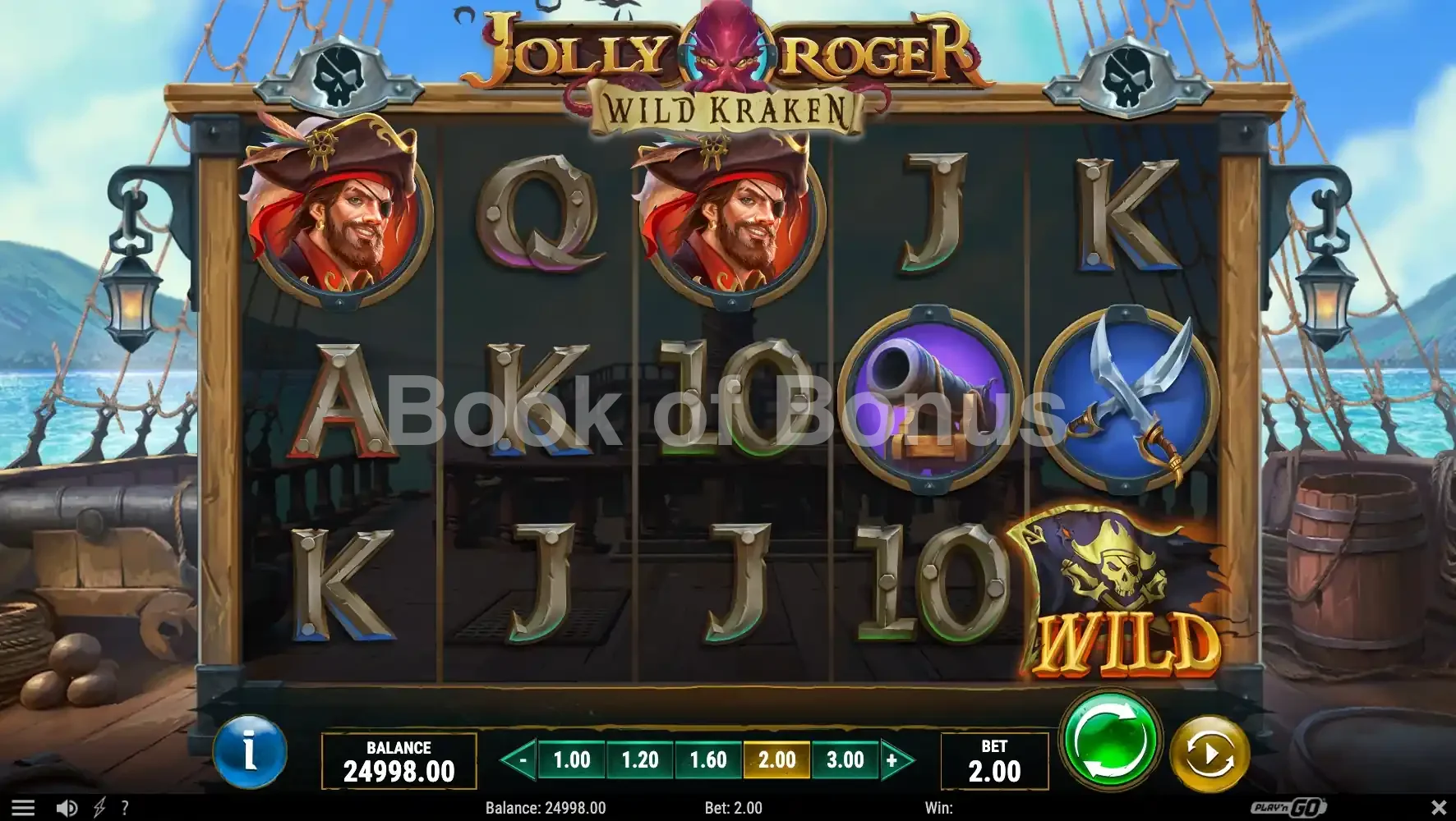 Jolly Roger Wild Kraken par Play'n GO - jeu de base et disposition des rouleaux
