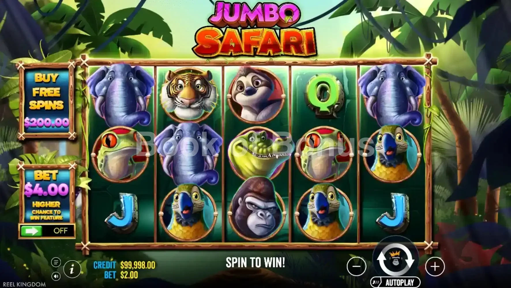 Jumbo Safari par Pragmatic Play - jeu de base et disposition des rouleaux