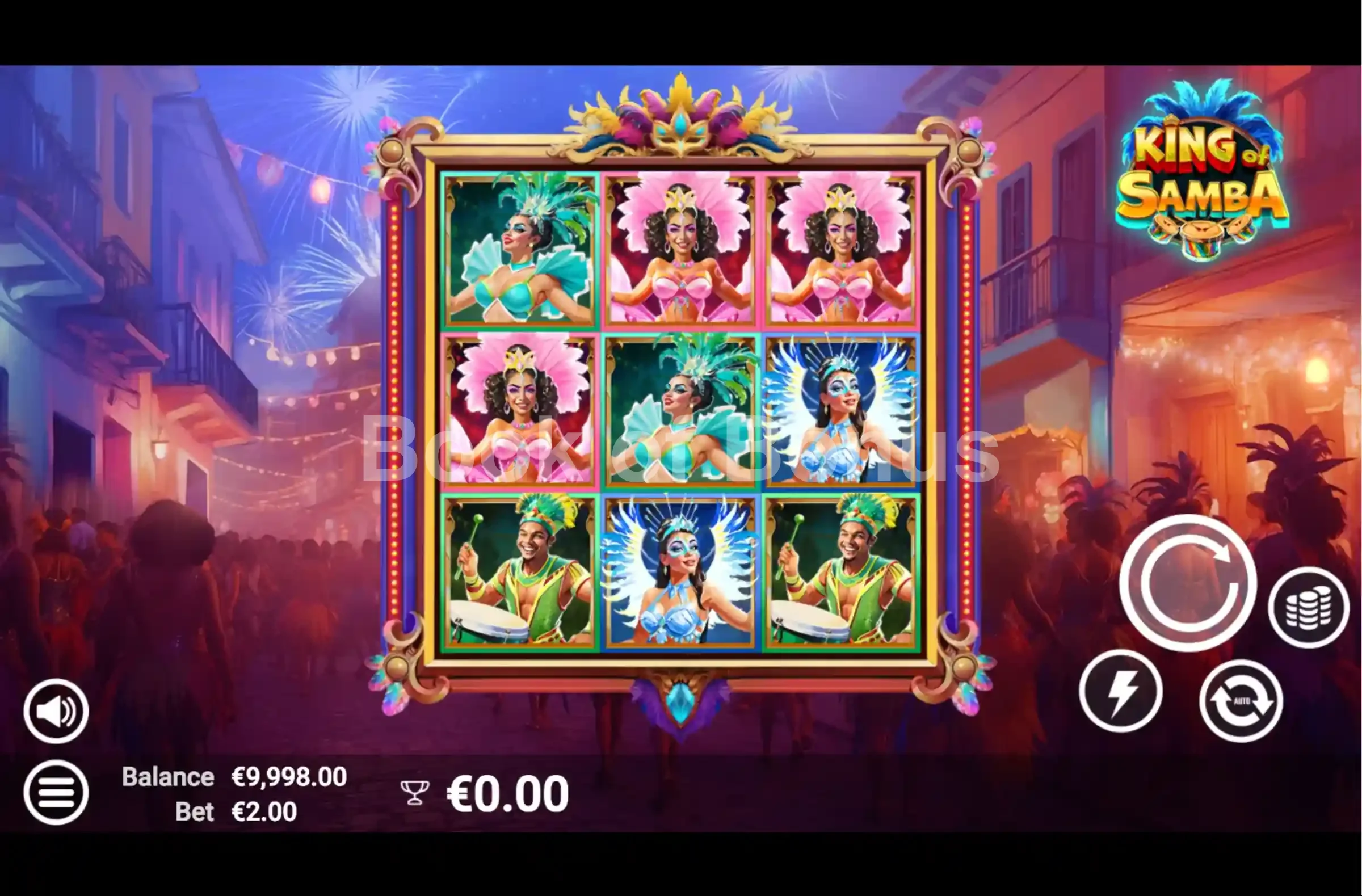 King of Samba par Avatar UX - jeu de base et disposition des rouleaux