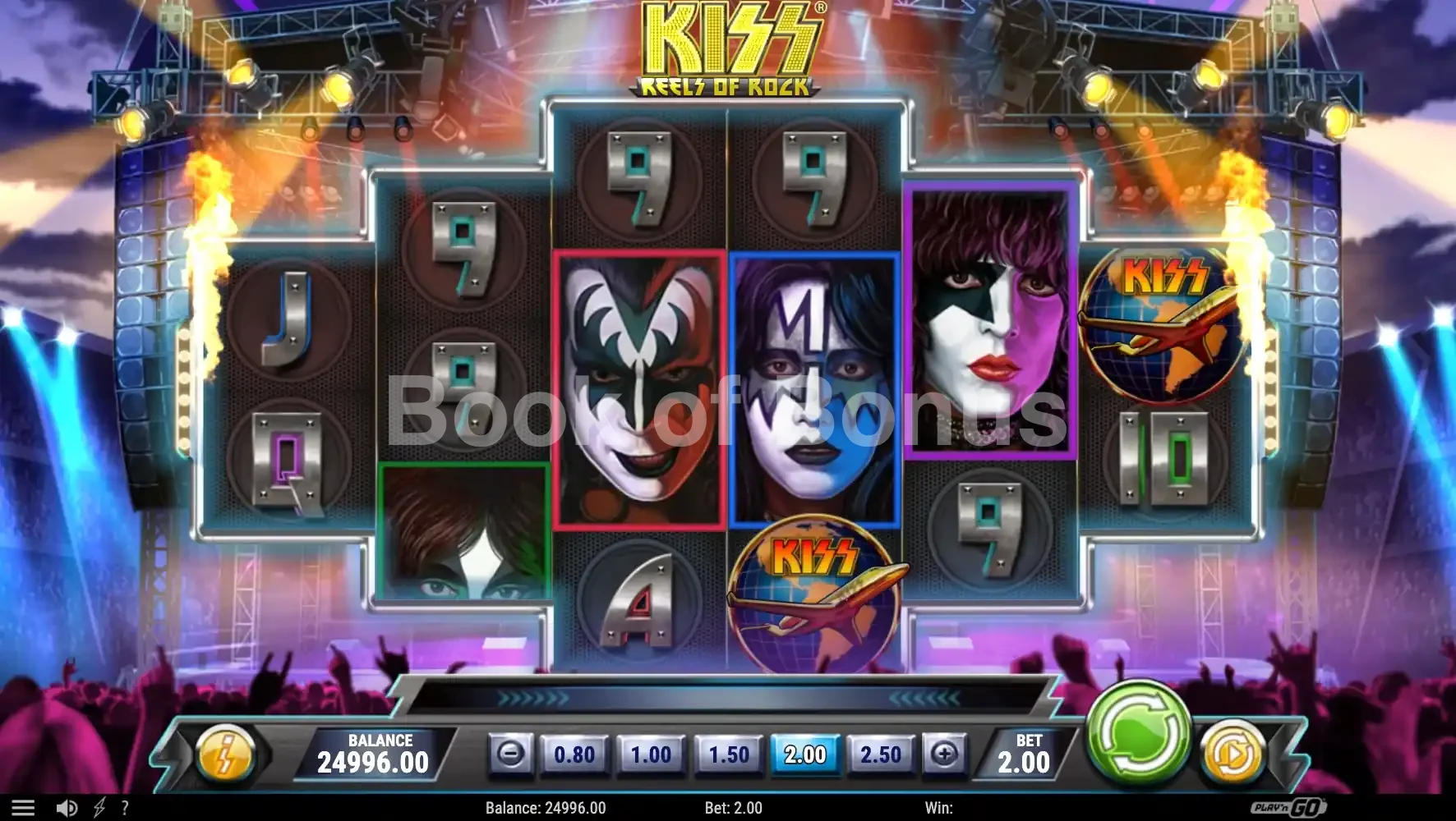 Kiss Reels of Rock par Play'n GO - base game 2