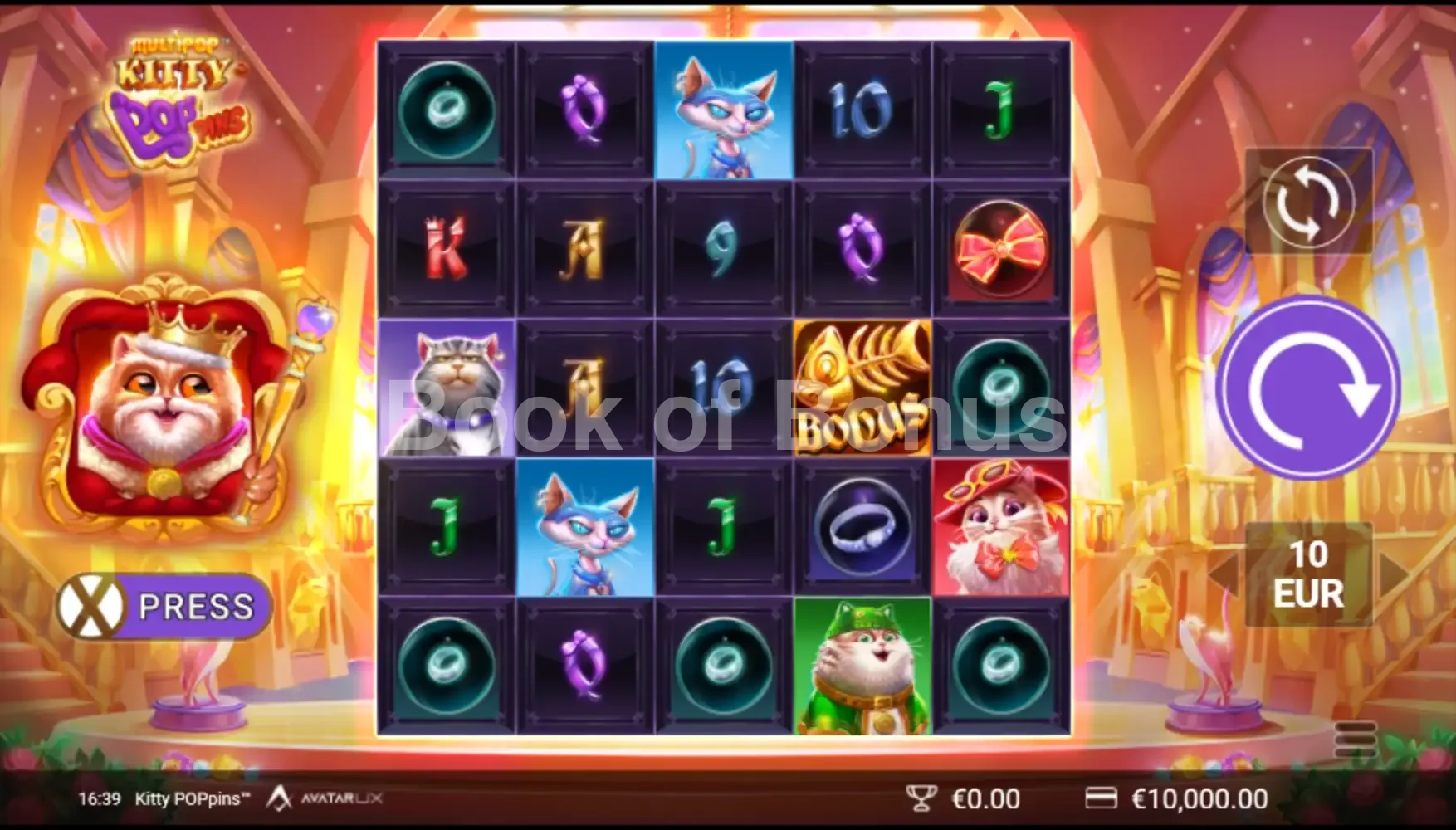 Kitty POPpins par Avatar UX - jeu de base et disposition des rouleaux