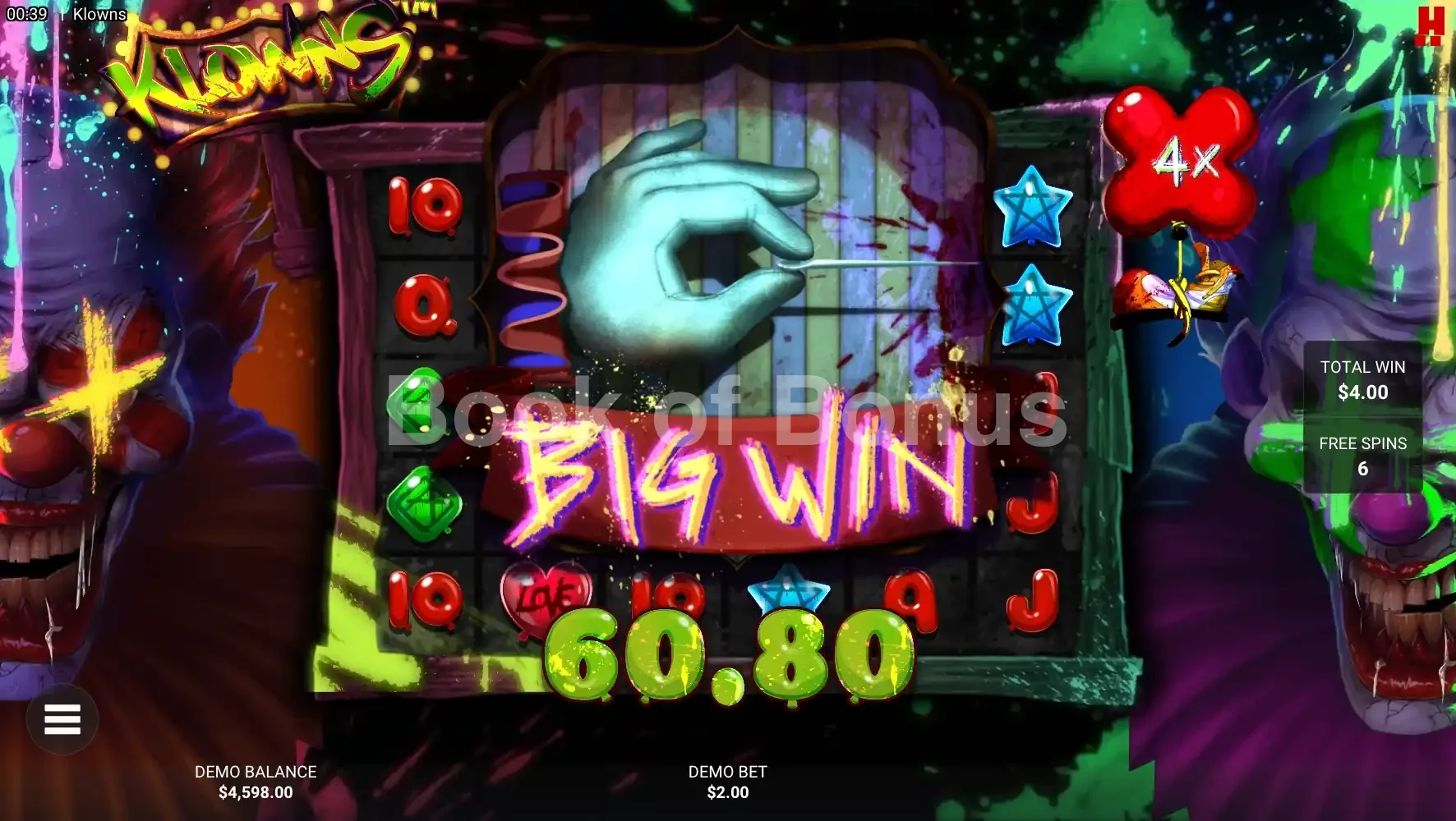 Klowns par Hacksaw Gaming - gros gain
