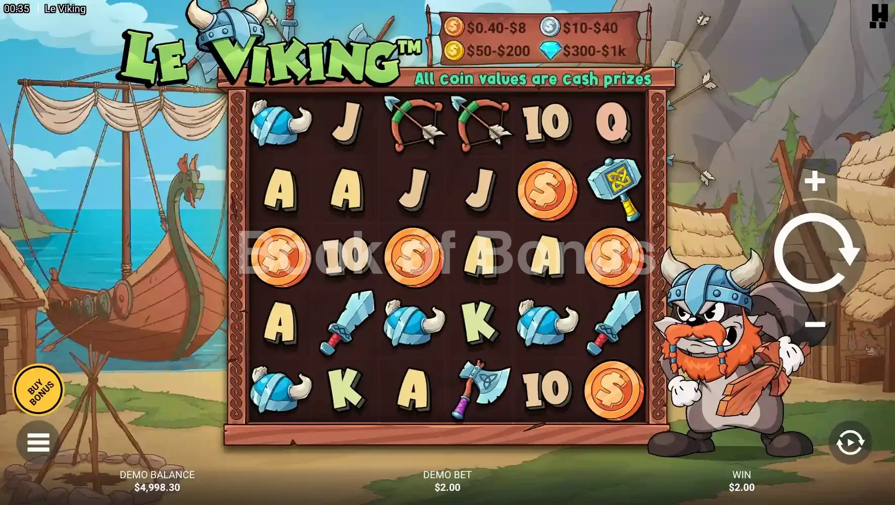 Le Viking par Hacksaw Gaming - jeu de base et disposition des rouleaux
