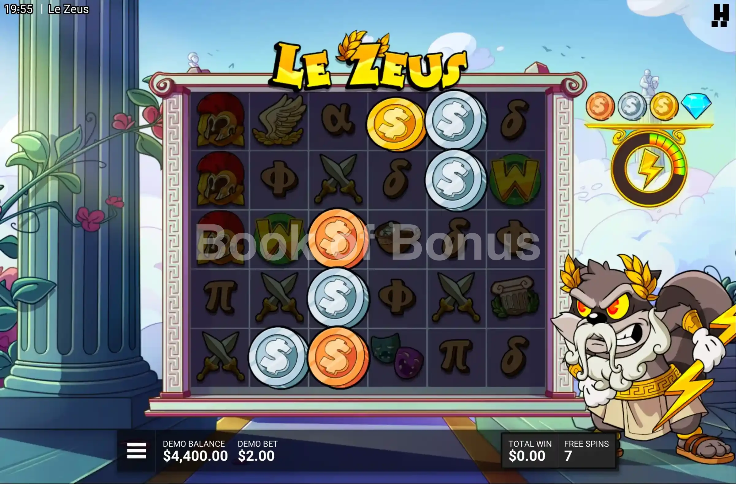 Le Zeus par Hacksaw Gaming - tours gratuits