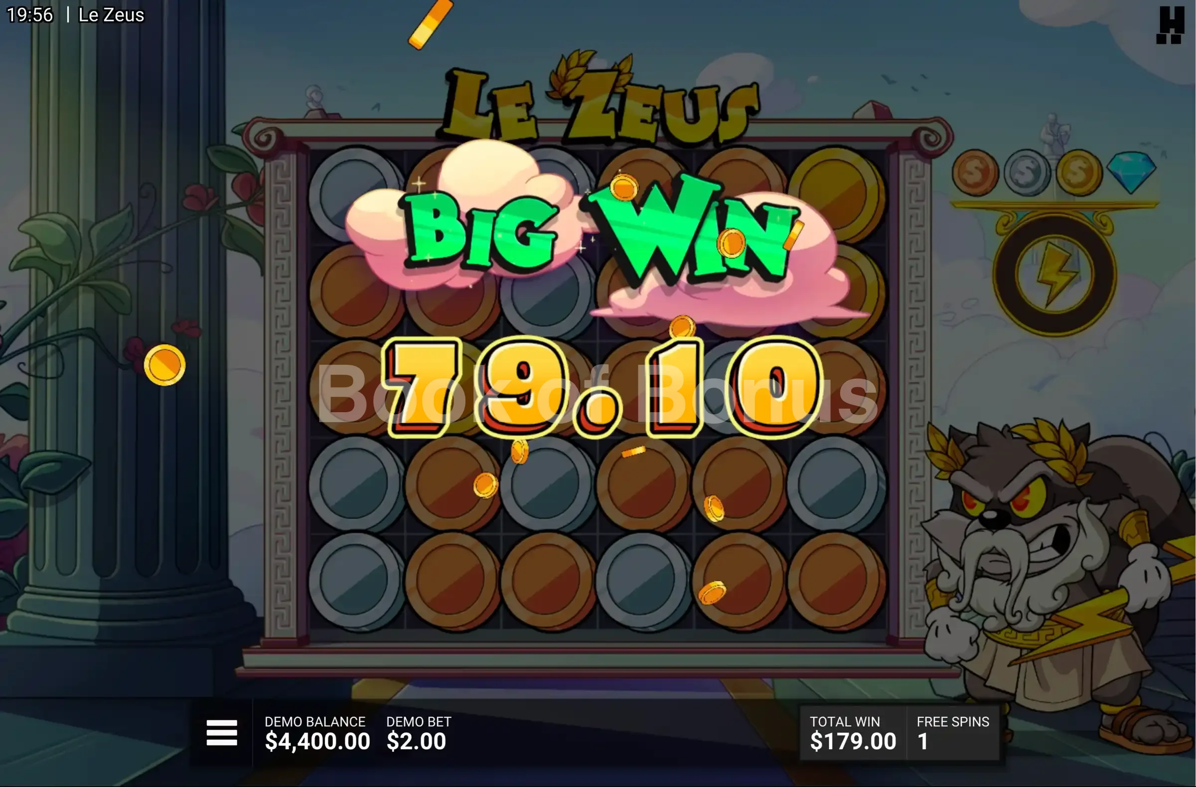 Le Zeus par Hacksaw Gaming - gros gain