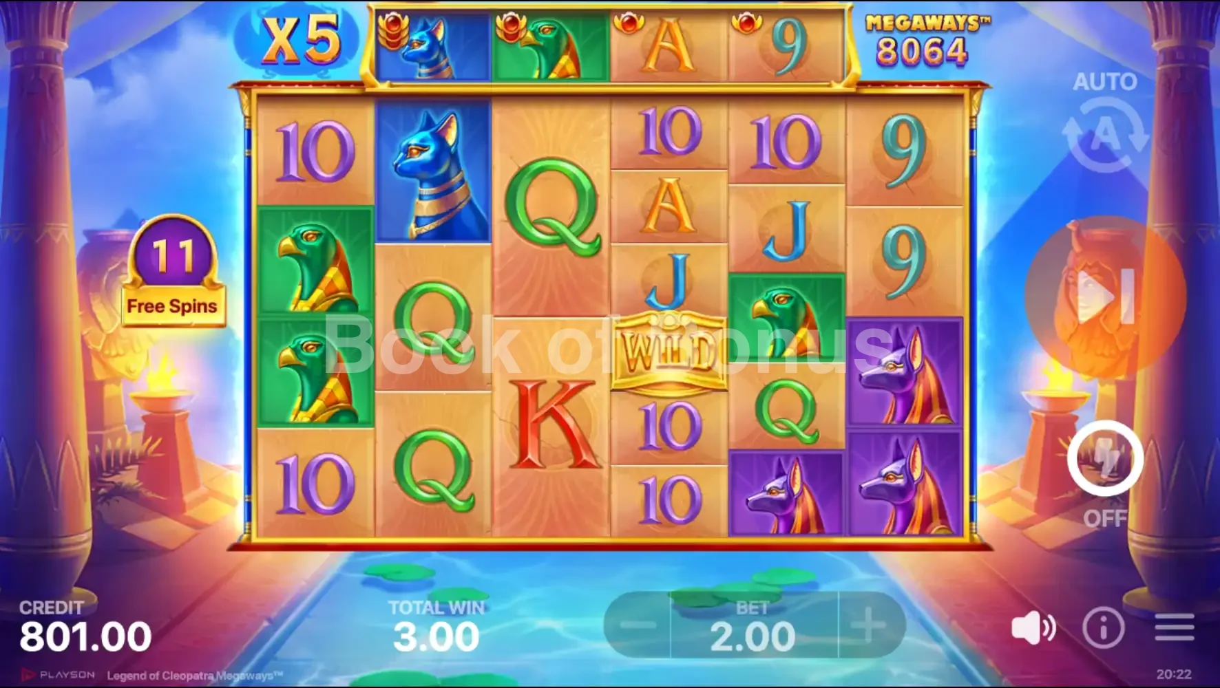 Legend of Cleopatra Megaways par Playson - tours gratuits