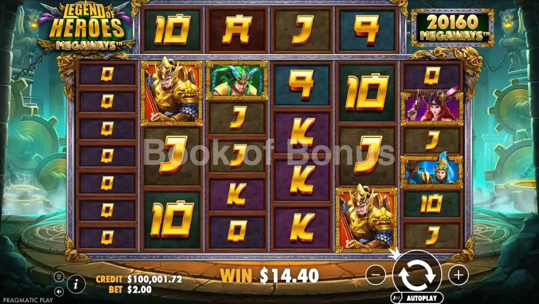Jeu de base Legend of Heroes Megaways