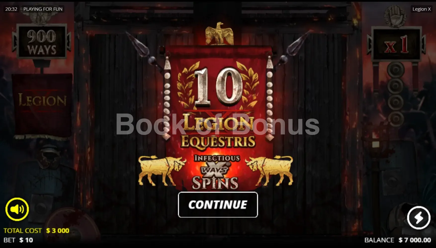 Tours gratuits Legion X bonus actif