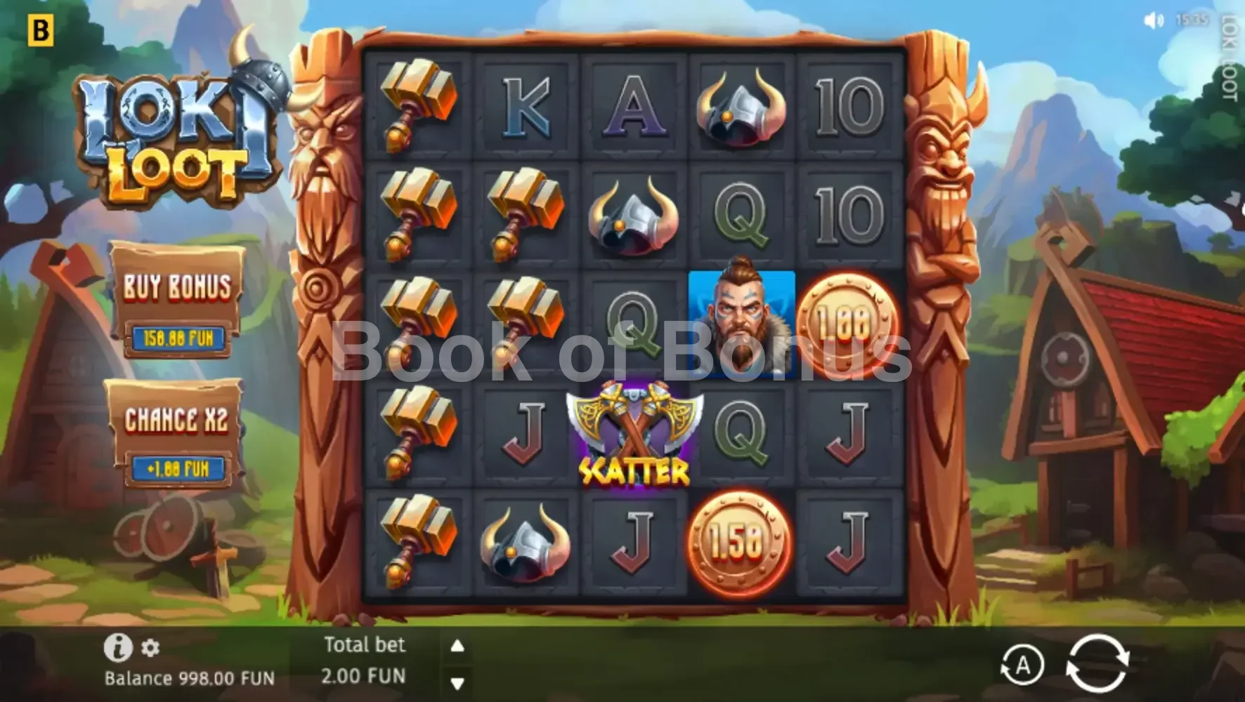 Loki Loot par BGaming - jeu de base et disposition des rouleaux