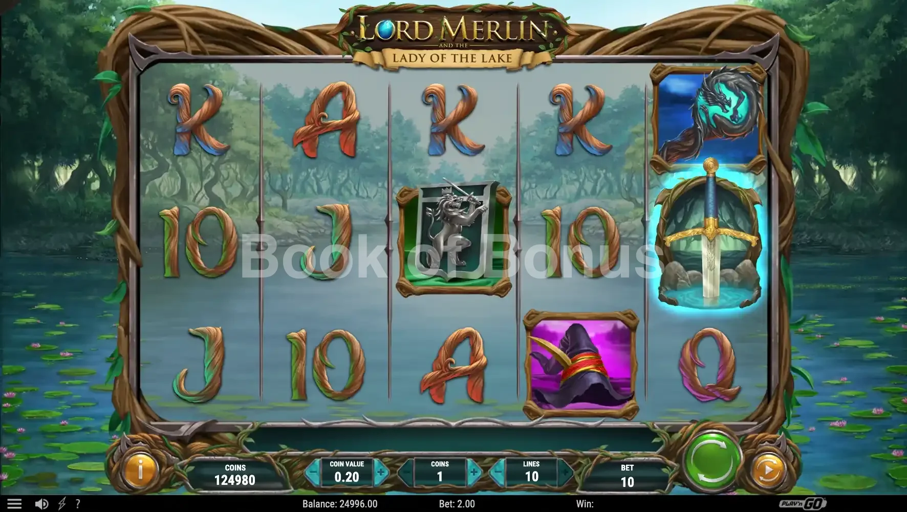 Lord Merlin and the Lady of the Lake par Play'n GO - base game 2