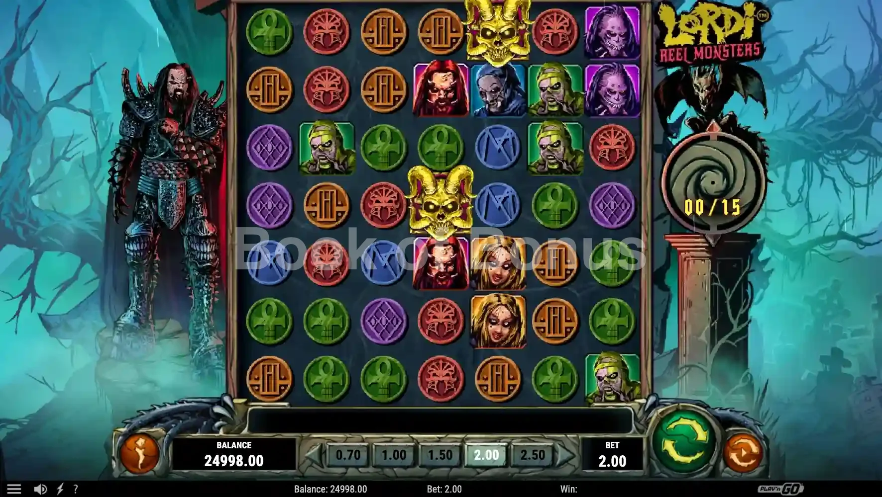 Lordi Reel Monsters par Play'n GO - jeu de base et disposition des rouleaux
