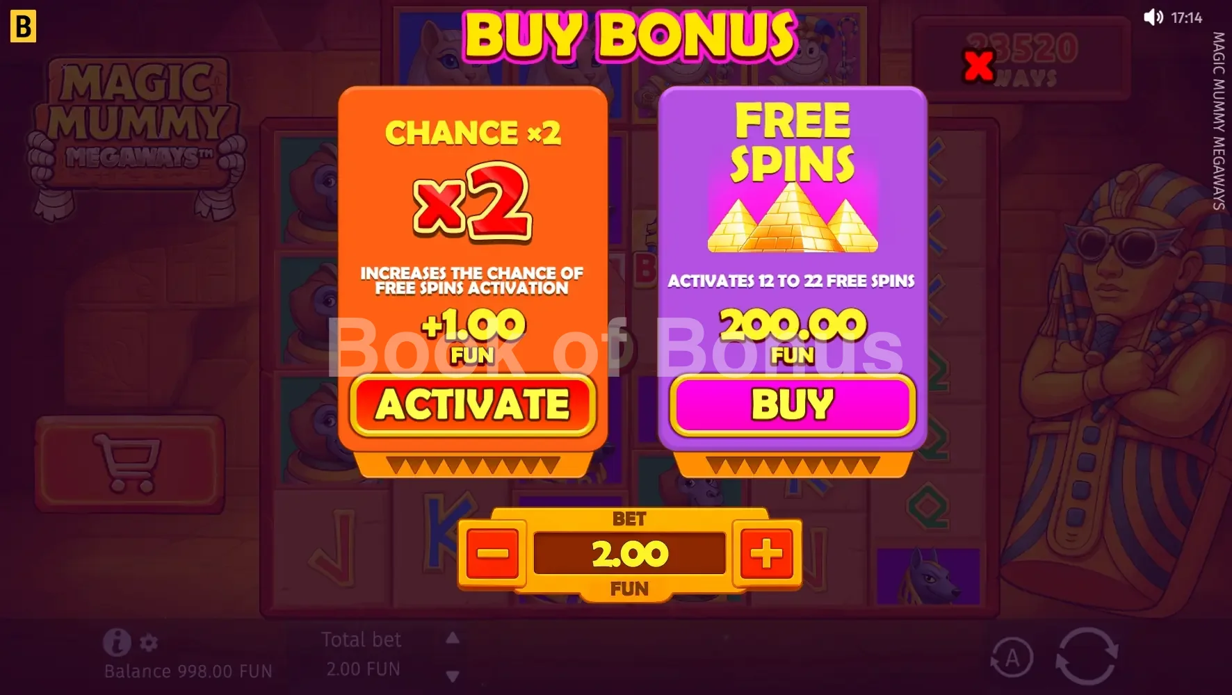Achat de bonus Magic Mummy Megaways