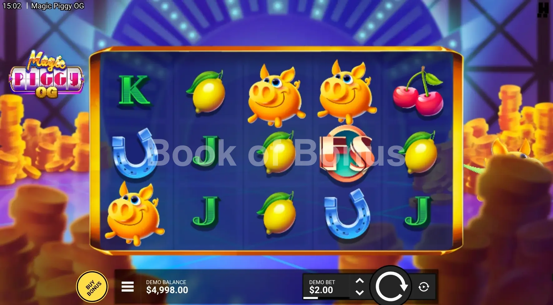 Magic Piggy OG par Hacksaw Gaming - jeu de base et disposition des rouleaux