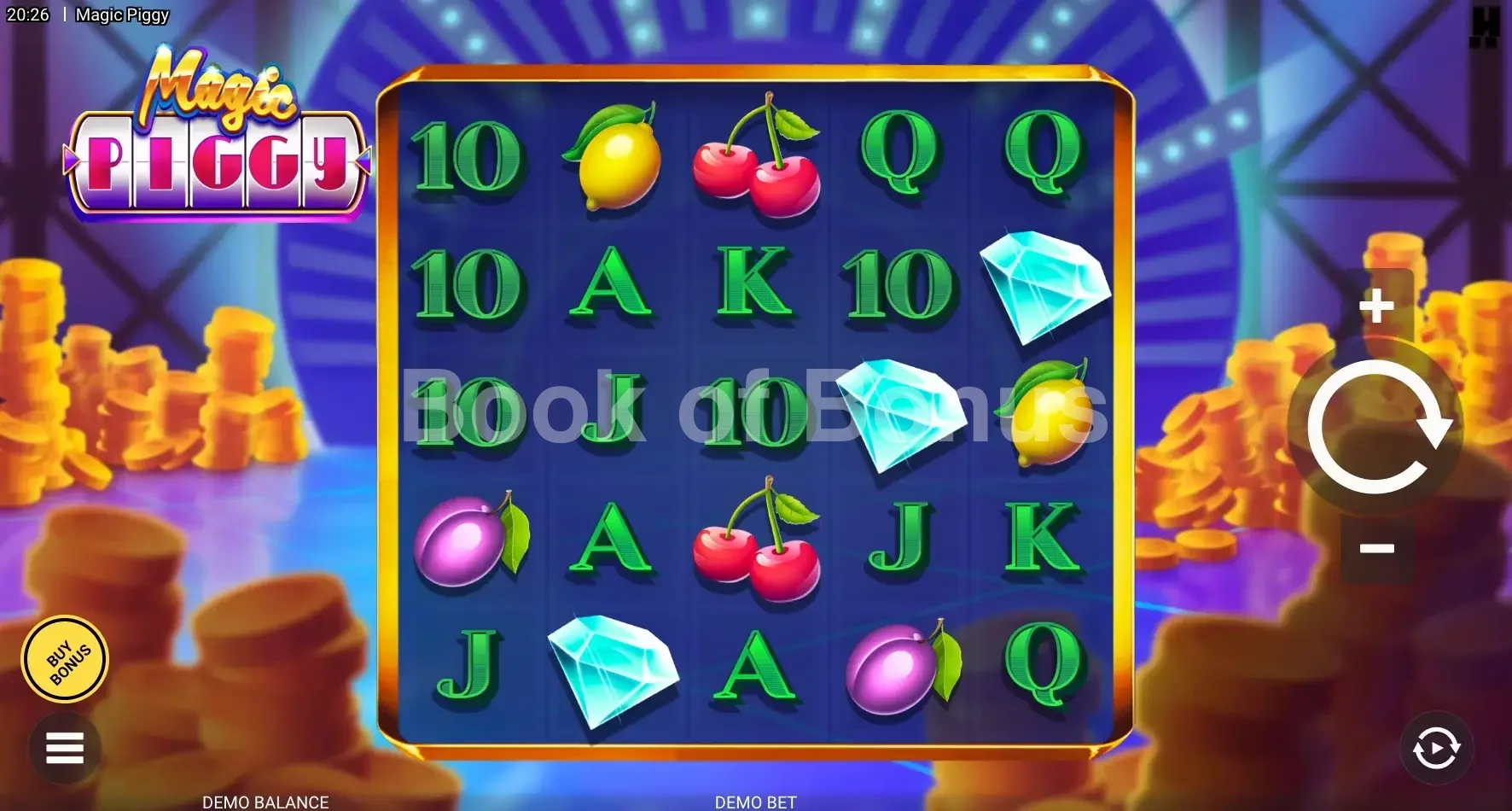 Magic Piggy par Hacksaw Gaming - jeu de base et disposition des rouleaux