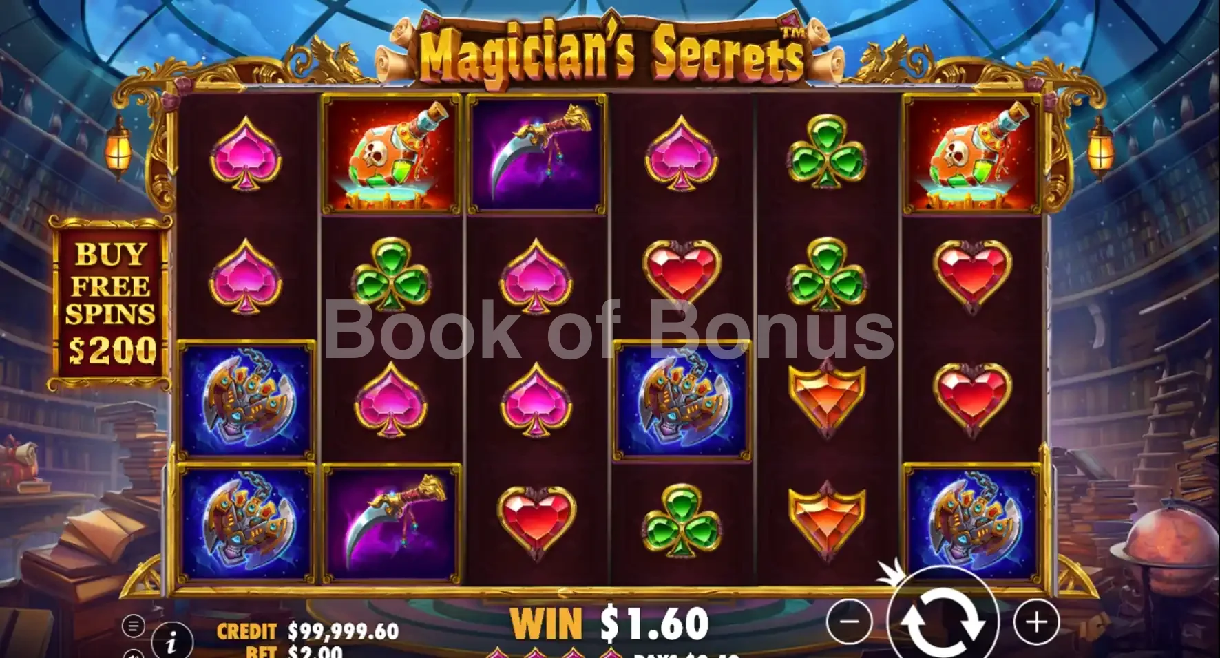 Magician's Secrets par Pragmatic Play - jeu de base et disposition des rouleaux