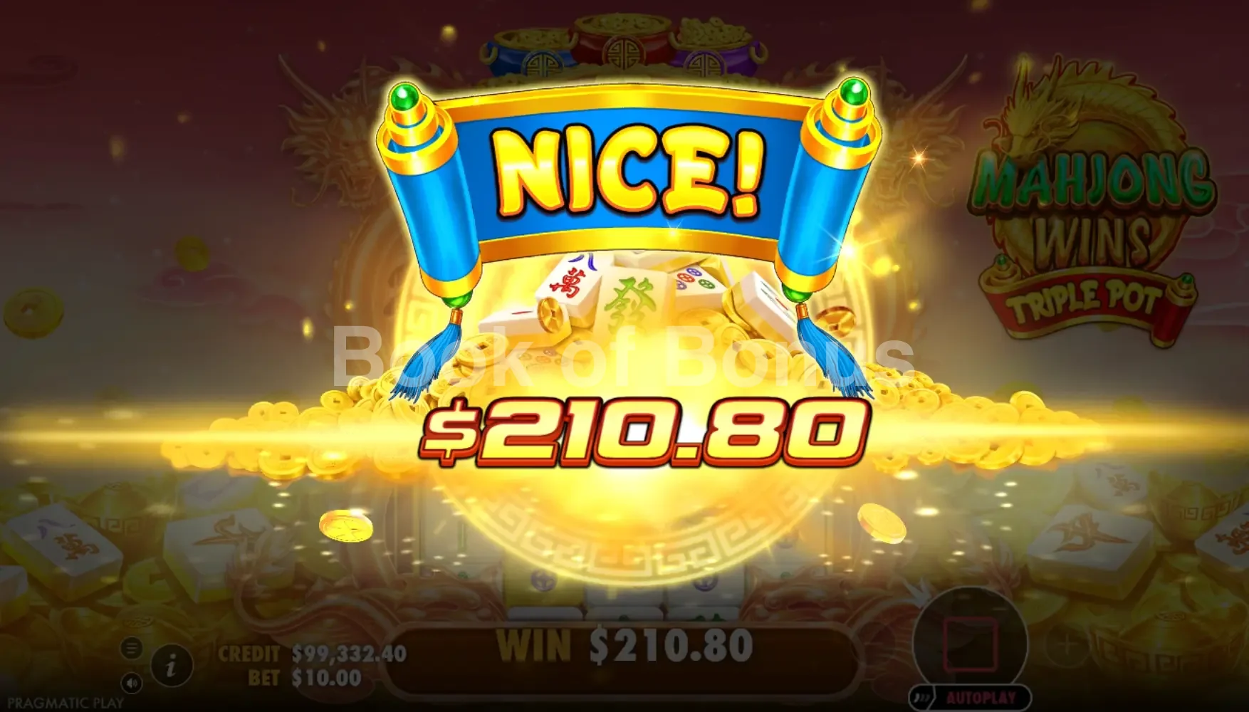 Mahjong Wins Triple Pot par Pragmatic Play - gros gain