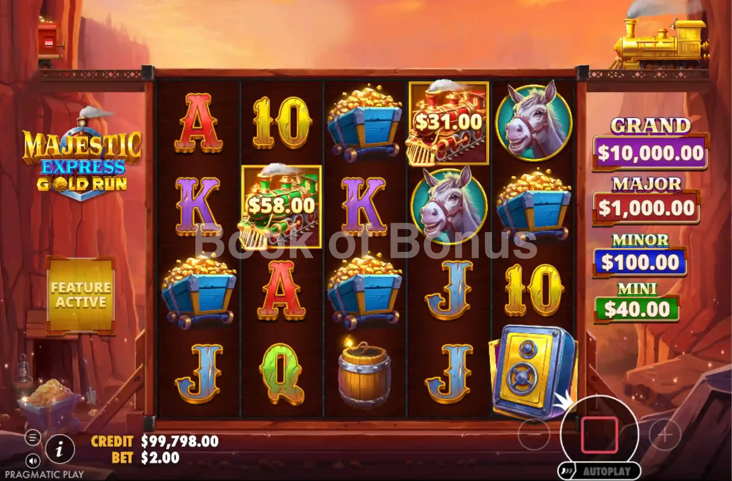 Majestic Express Gold Run par Pragmatic Play - tours gratuits