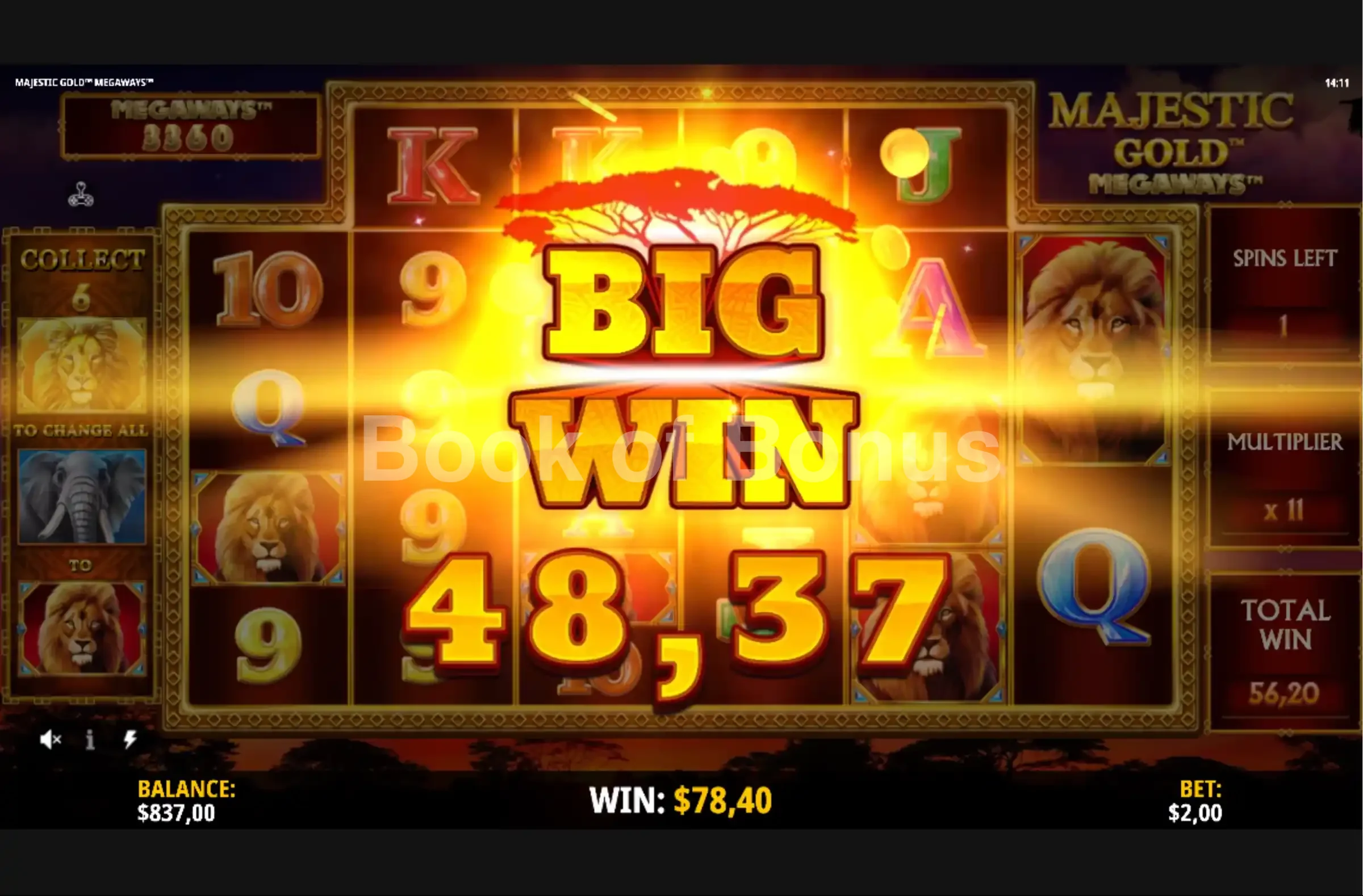 Majestic Gold Megaways par iSoftBet - gros gain