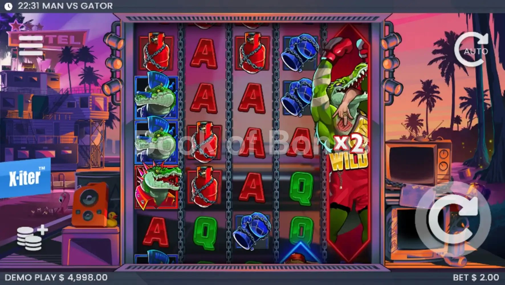 Man vs Gator par ELK Studios - jeu de base et disposition des rouleaux