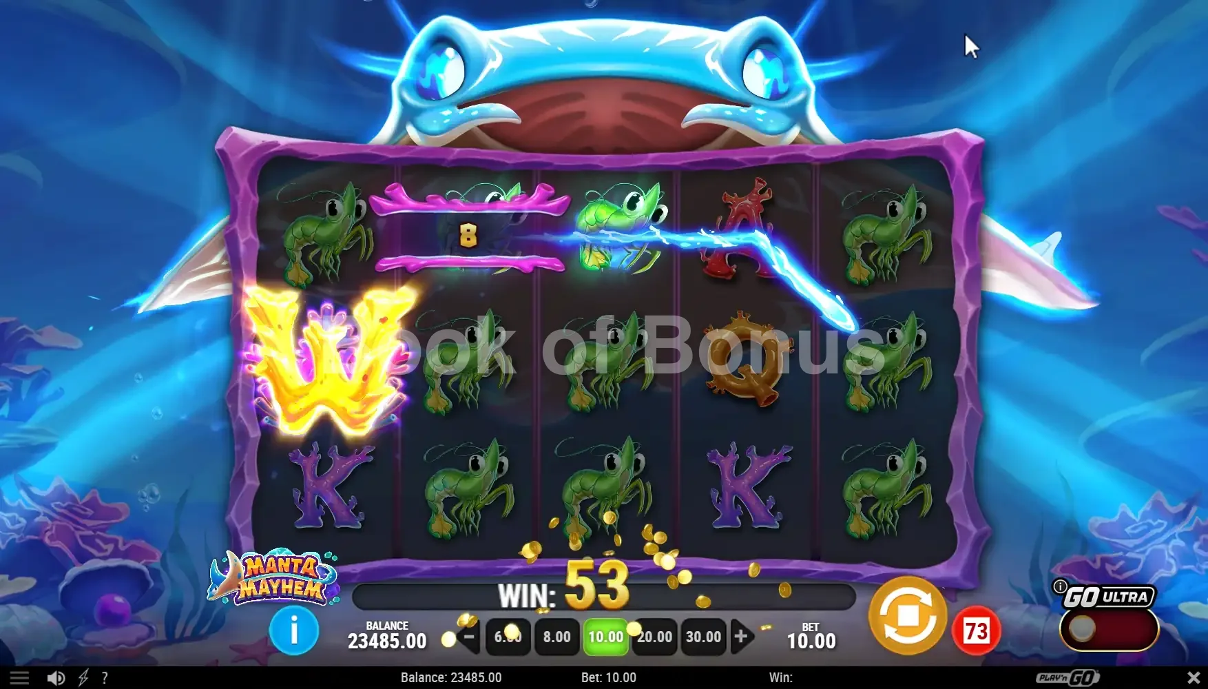 Résultat de spin Manta Mayhem