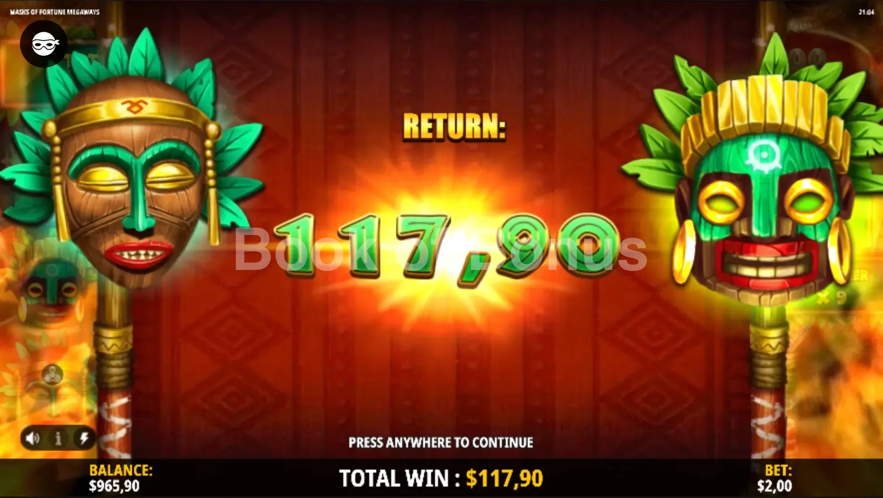 Gros gain Masks of Fortune Megaways